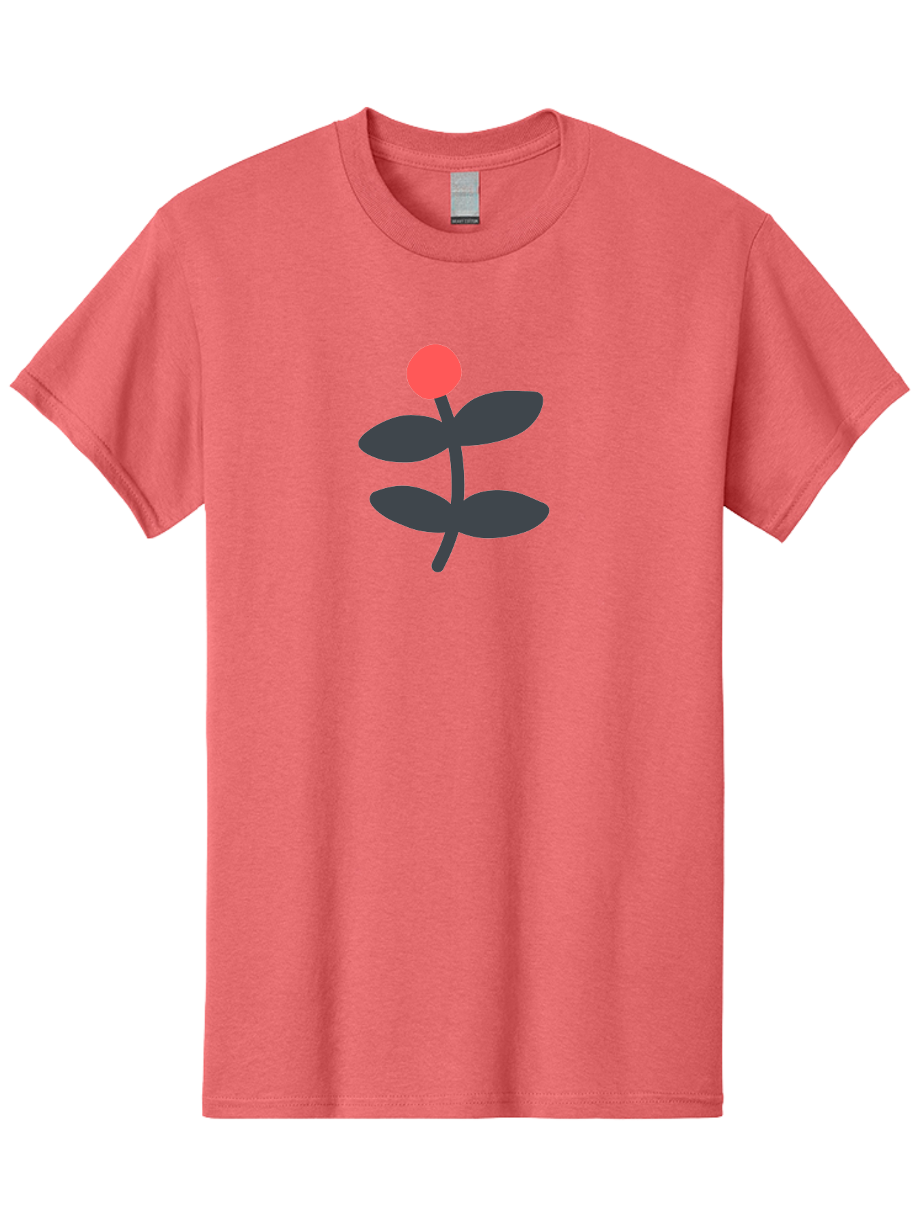 Flower-6 Men'S Graphic Tee, 100% Cotton, Comfortable Casual Summer Wear, Machine Washable, Simple Flower Illustration, Red Bud, Dark Grey Leaves, Minimalist Design, Modern Floral Art, Graphic Illustration, Bold Colors Aab726