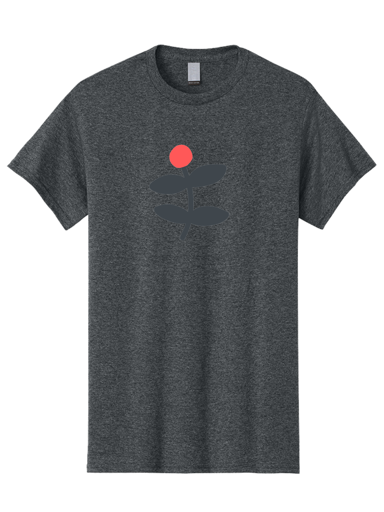 Flower-6 Men'S Graphic Tee, 100% Cotton, Comfortable Casual Summer Wear, Machine Washable, Simple Flower Illustration, Red Bud, Dark Grey Leaves, Minimalist Design, Modern Floral Art, Graphic Illustration, Bold Colors Aab726