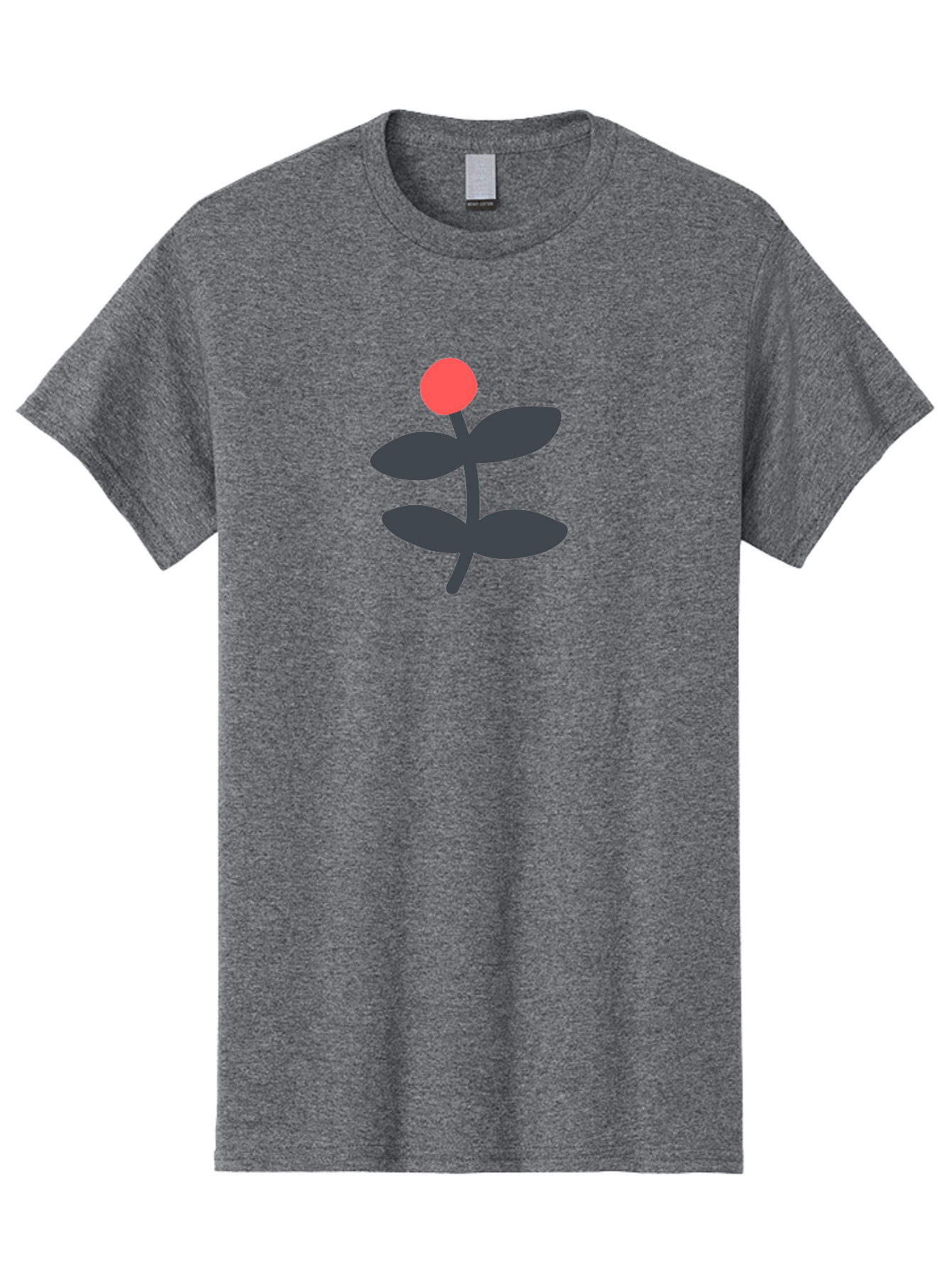 Flower-6 Men'S Graphic Tee, 100% Cotton, Comfortable Casual Summer Wear, Machine Washable, Simple Flower Illustration, Red Bud, Dark Grey Leaves, Minimalist Design, Modern Floral Art, Graphic Illustration, Bold Colors Aab726