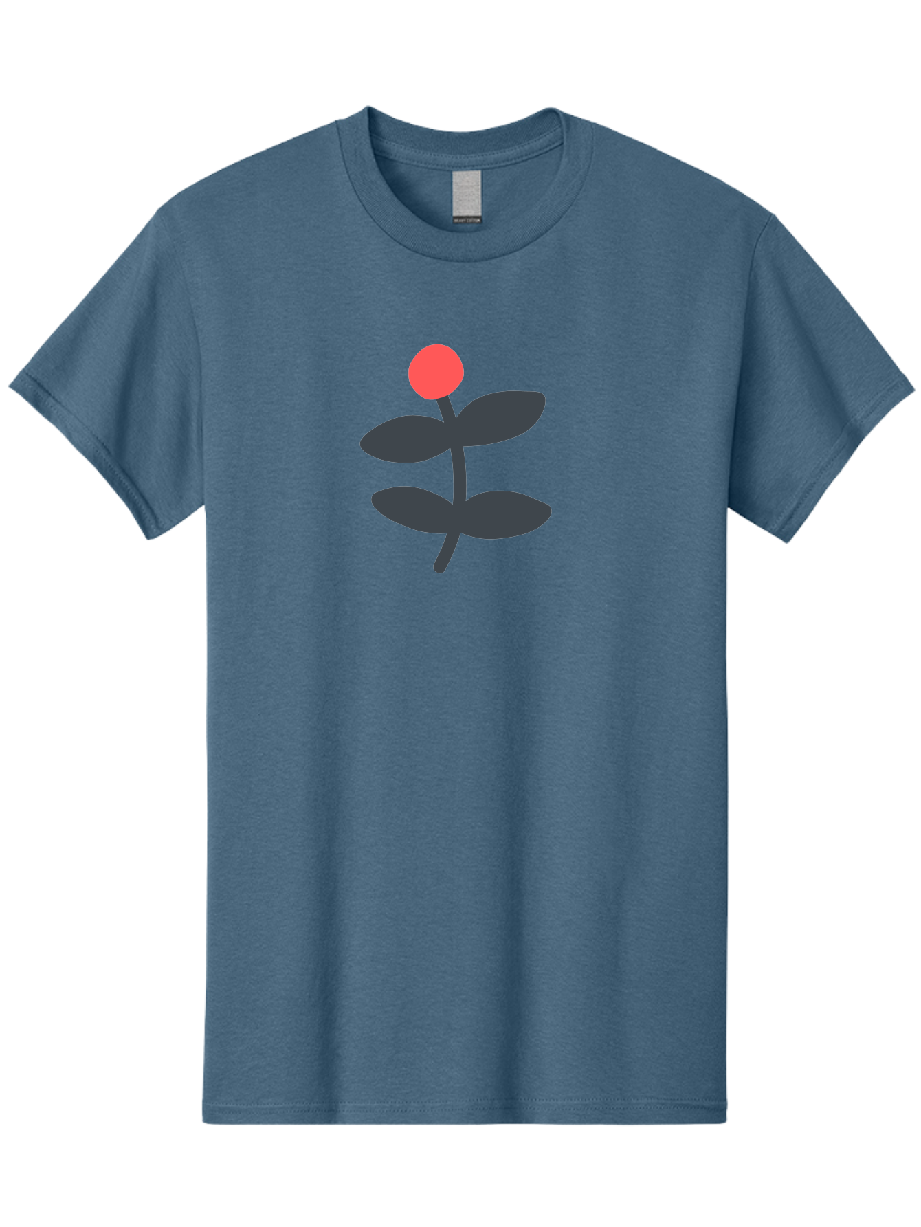 Flower-6 Men'S Graphic Tee, 100% Cotton, Comfortable Casual Summer Wear, Machine Washable, Simple Flower Illustration, Red Bud, Dark Grey Leaves, Minimalist Design, Modern Floral Art, Graphic Illustration, Bold Colors Aab726