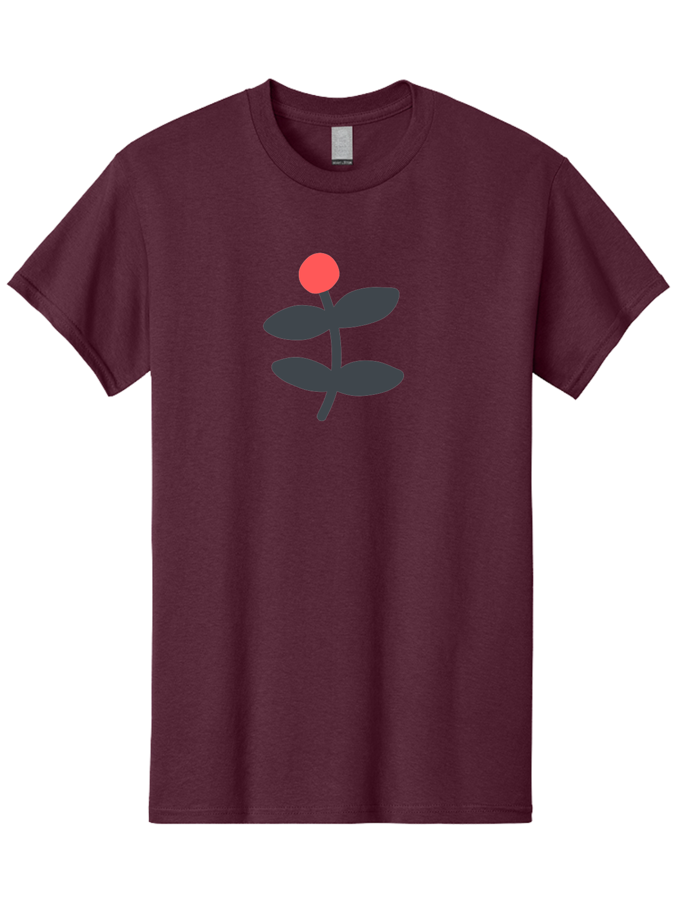 Flower-6 Men'S Graphic Tee, 100% Cotton, Comfortable Casual Summer Wear, Machine Washable, Simple Flower Illustration, Red Bud, Dark Grey Leaves, Minimalist Design, Modern Floral Art, Graphic Illustration, Bold Colors Aab726