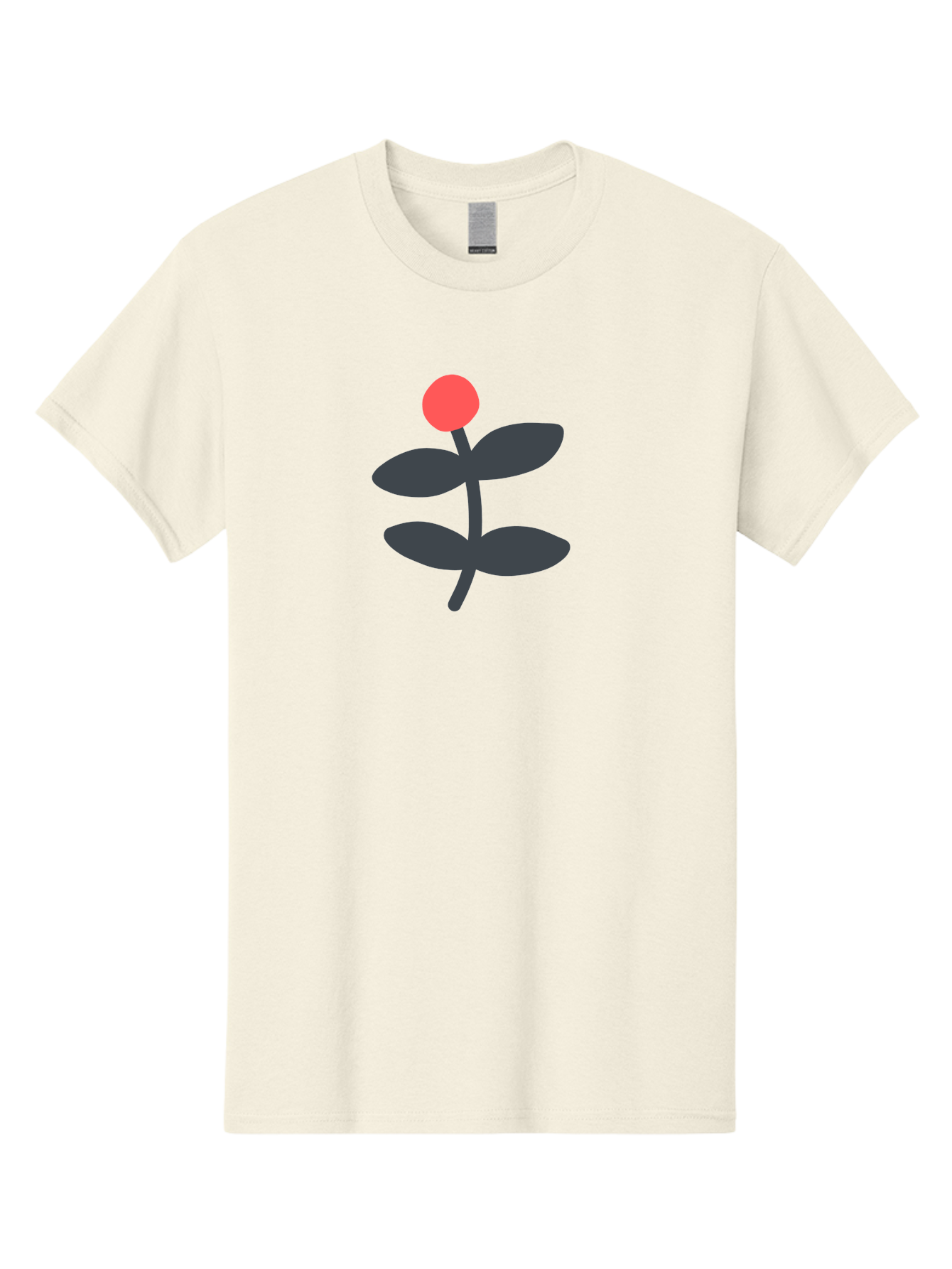 Flower-6 Men'S Graphic Tee, 100% Cotton, Comfortable Casual Summer Wear, Machine Washable, Simple Flower Illustration, Red Bud, Dark Grey Leaves, Minimalist Design, Modern Floral Art, Graphic Illustration, Bold Colors Aab726