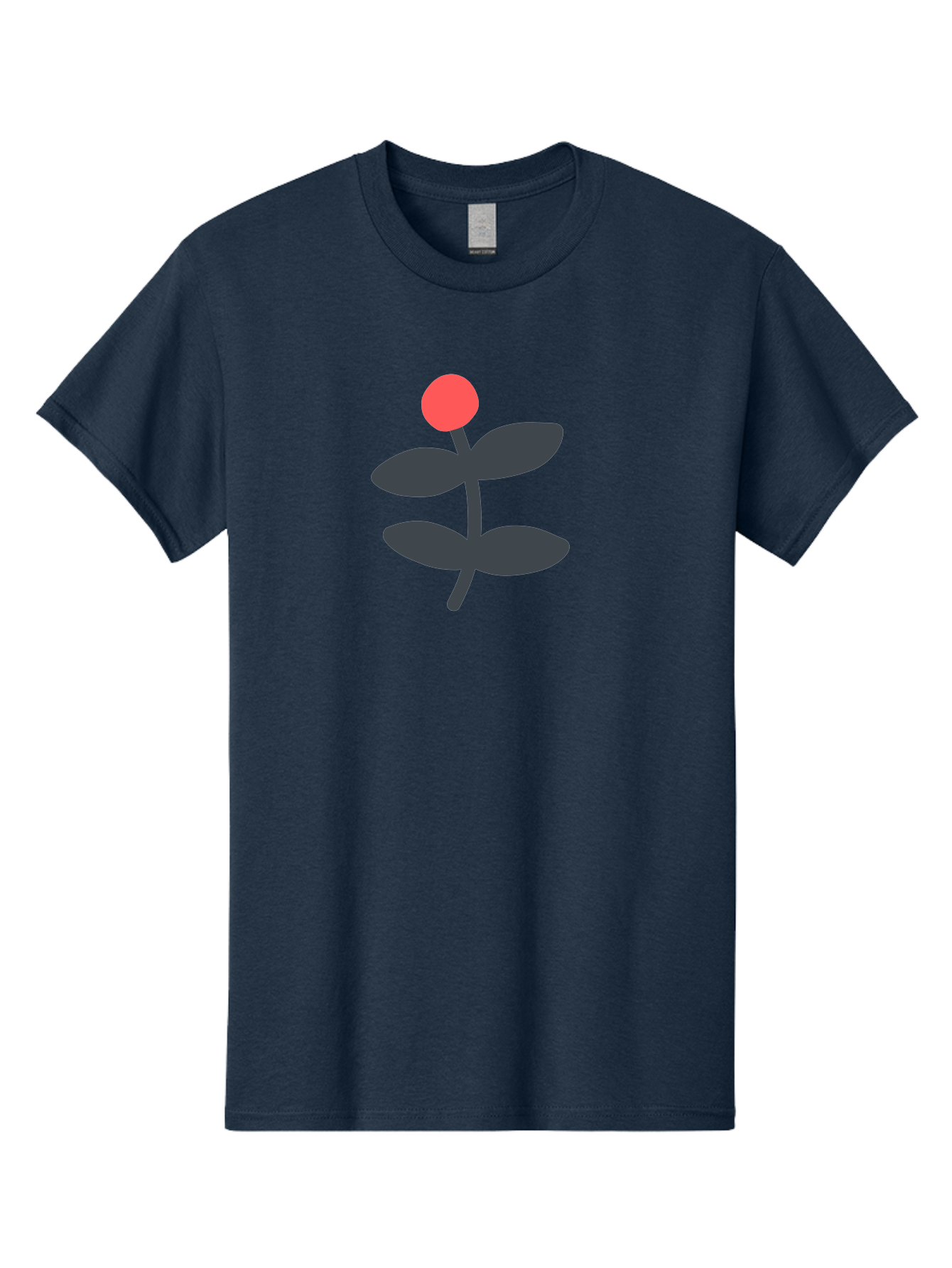 Flower-6 Men'S Graphic Tee, 100% Cotton, Comfortable Casual Summer Wear, Machine Washable, Simple Flower Illustration, Red Bud, Dark Grey Leaves, Minimalist Design, Modern Floral Art, Graphic Illustration, Bold Colors Aab726