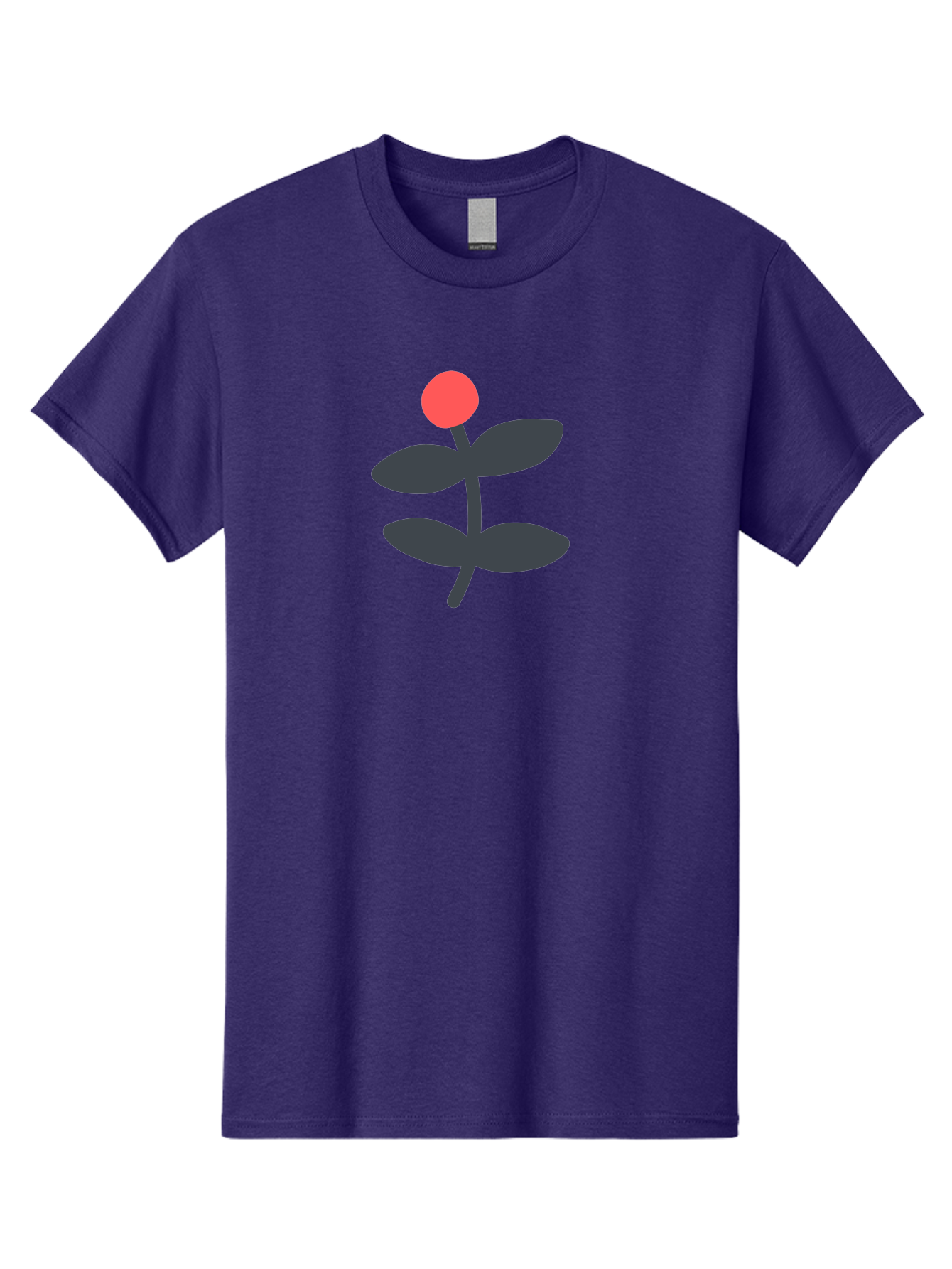 Flower-6 Men'S Graphic Tee, 100% Cotton, Comfortable Casual Summer Wear, Machine Washable, Simple Flower Illustration, Red Bud, Dark Grey Leaves, Minimalist Design, Modern Floral Art, Graphic Illustration, Bold Colors Aab726