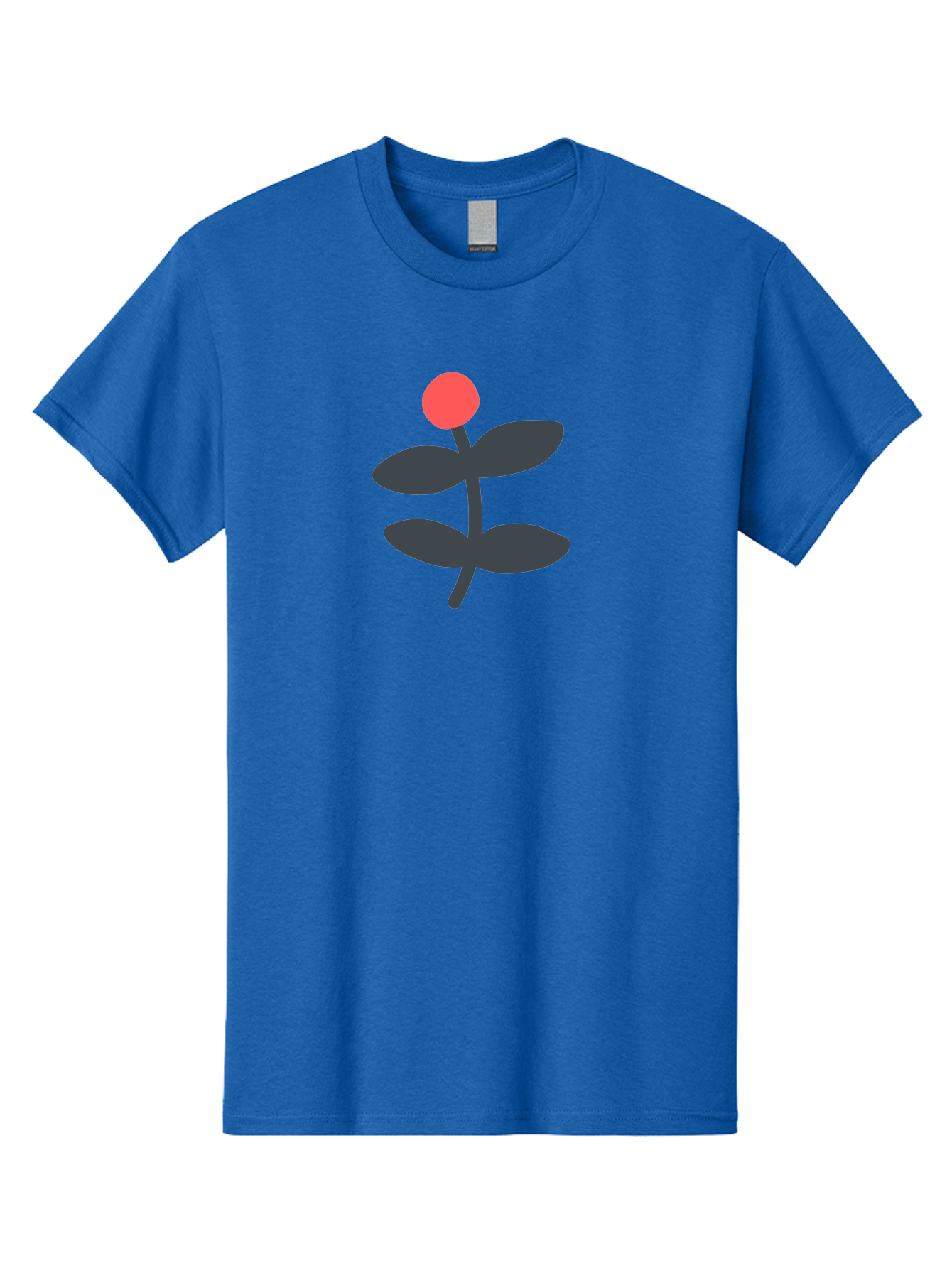 Flower-6 Men'S Graphic Tee, 100% Cotton, Comfortable Casual Summer Wear, Machine Washable, Simple Flower Illustration, Red Bud, Dark Grey Leaves, Minimalist Design, Modern Floral Art, Graphic Illustration, Bold Colors Aab726