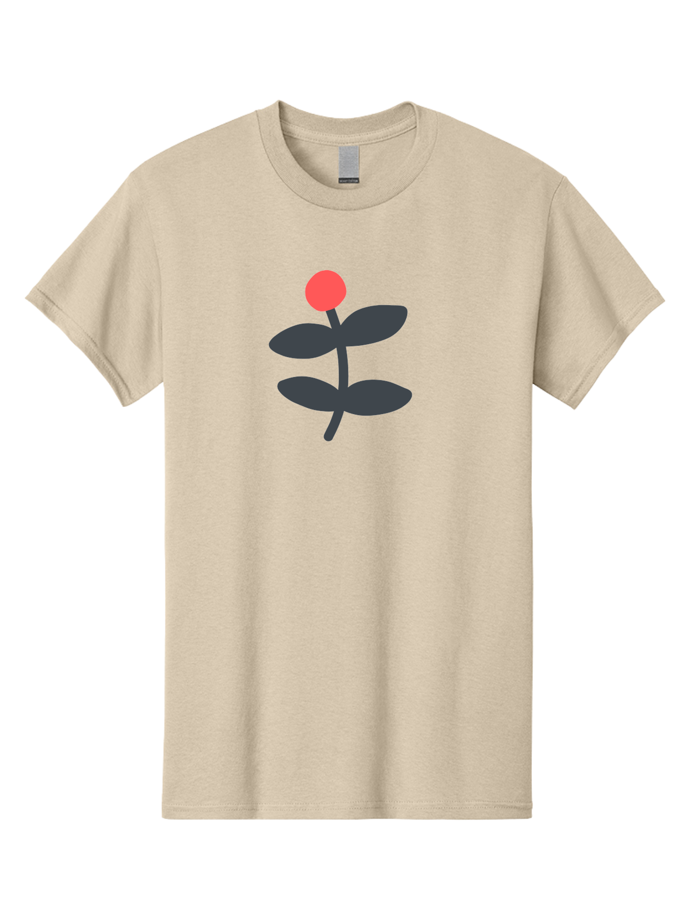 Flower-6 Men'S Graphic Tee, 100% Cotton, Comfortable Casual Summer Wear, Machine Washable, Simple Flower Illustration, Red Bud, Dark Grey Leaves, Minimalist Design, Modern Floral Art, Graphic Illustration, Bold Colors Aab726