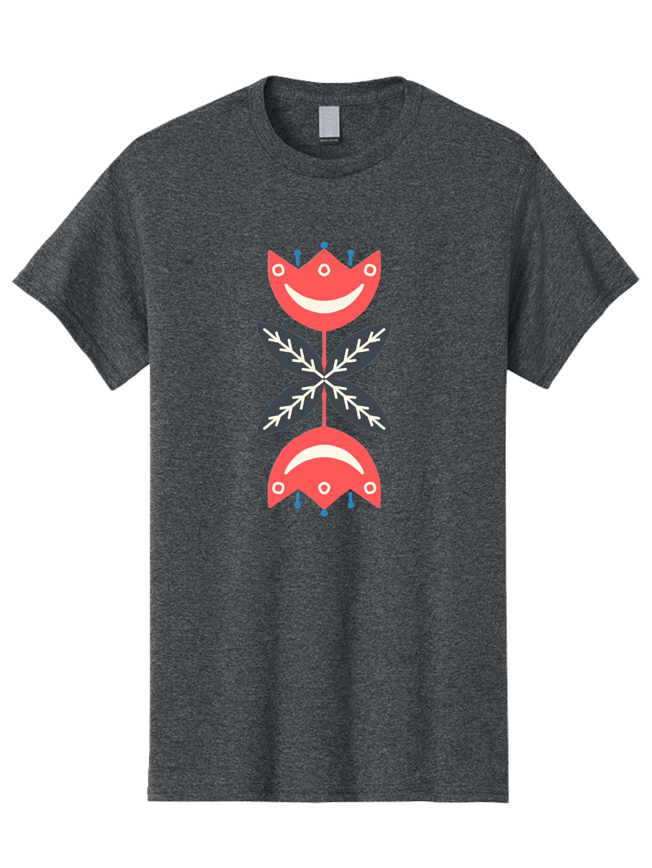 Flower-Face Men'S Graphic Tee, 100% Cotton, Comfortable Casual Summer Wear, Machine Washable, Red Smiley Faces, Playful Flowers, Cartoon Characters, Happy Emotions, Floral Designs, Whimsical Art, Cute Illustrations Aab729