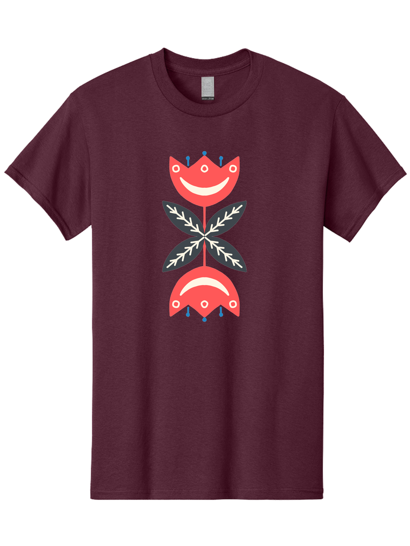 Flower-Face Men'S Graphic Tee, 100% Cotton, Comfortable Casual Summer Wear, Machine Washable, Red Smiley Faces, Playful Flowers, Cartoon Characters, Happy Emotions, Floral Designs, Whimsical Art, Cute Illustrations Aab729