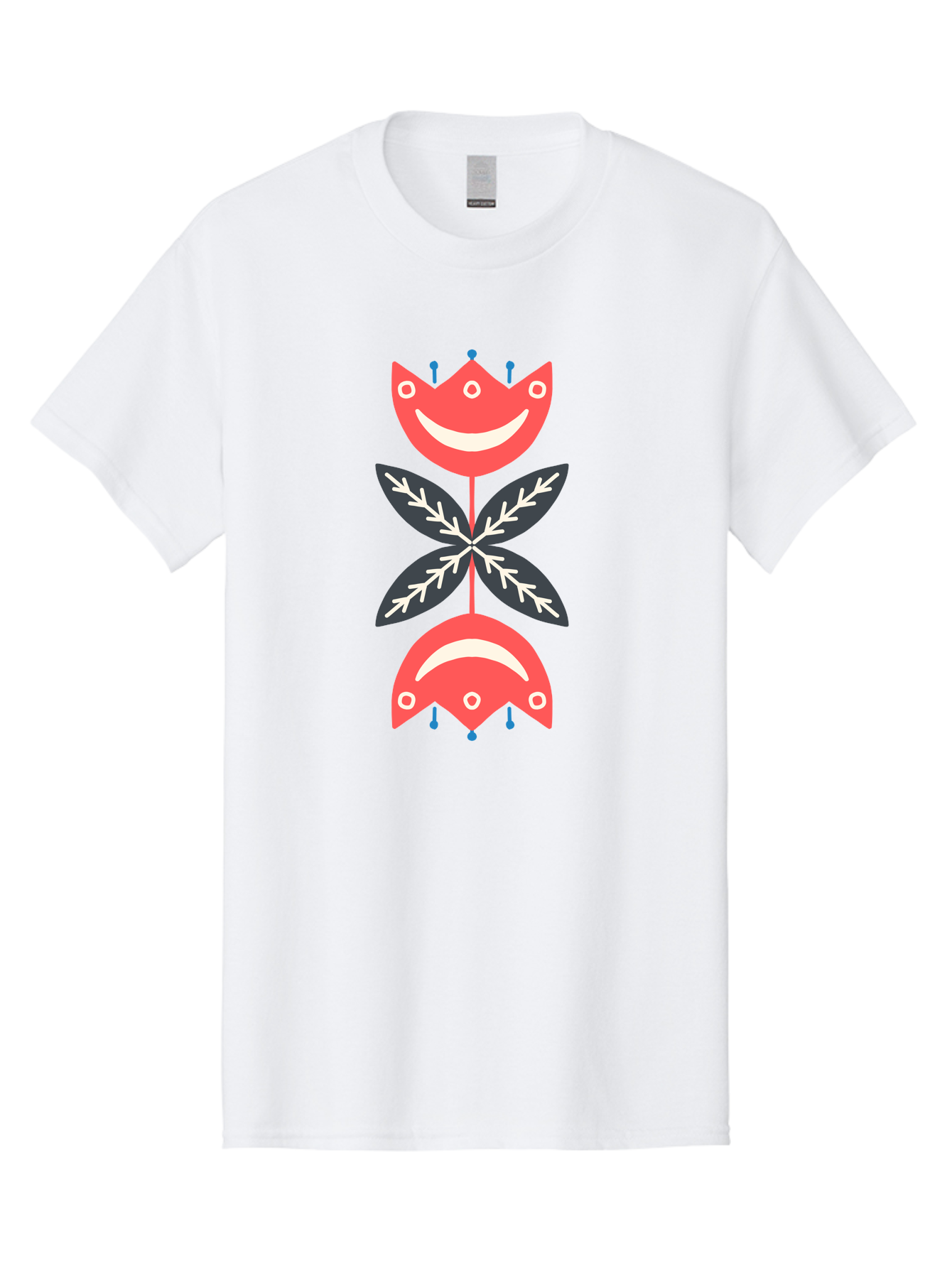 Flower-Face Men'S Graphic Tee, 100% Cotton, Comfortable Casual Summer Wear, Machine Washable, Red Smiley Faces, Playful Flowers, Cartoon Characters, Happy Emotions, Floral Designs, Whimsical Art, Cute Illustrations Aab729