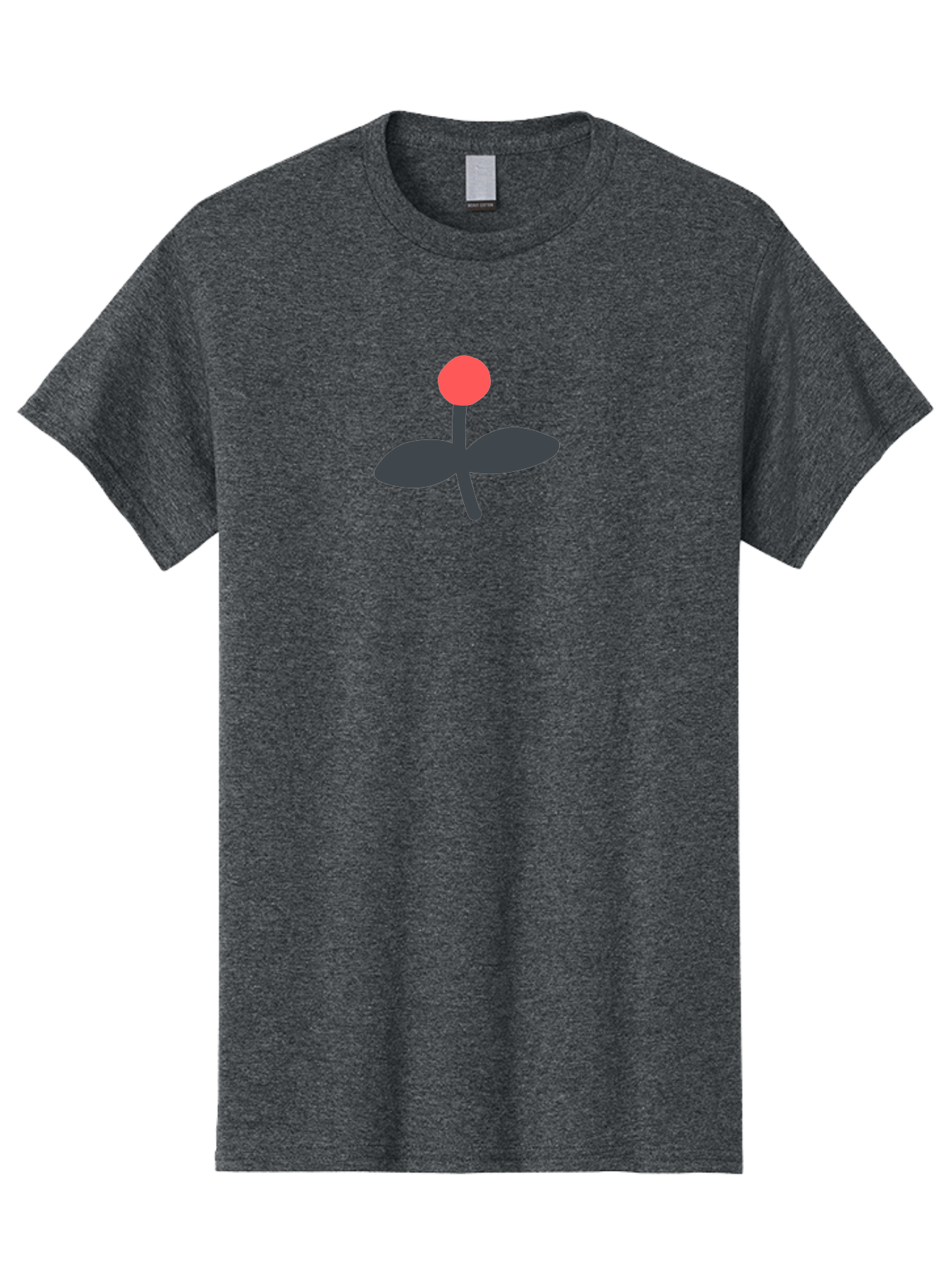 Flower-Graphic Men'S Graphic Tee, 100% Cotton, Comfortable Casual Summer Wear, Machine Washable, Simple Flower, Red Blossom, Black Leaves, Minimalist Design, Abstract Art, Floral Illustration, Modern Graphic Aab730
