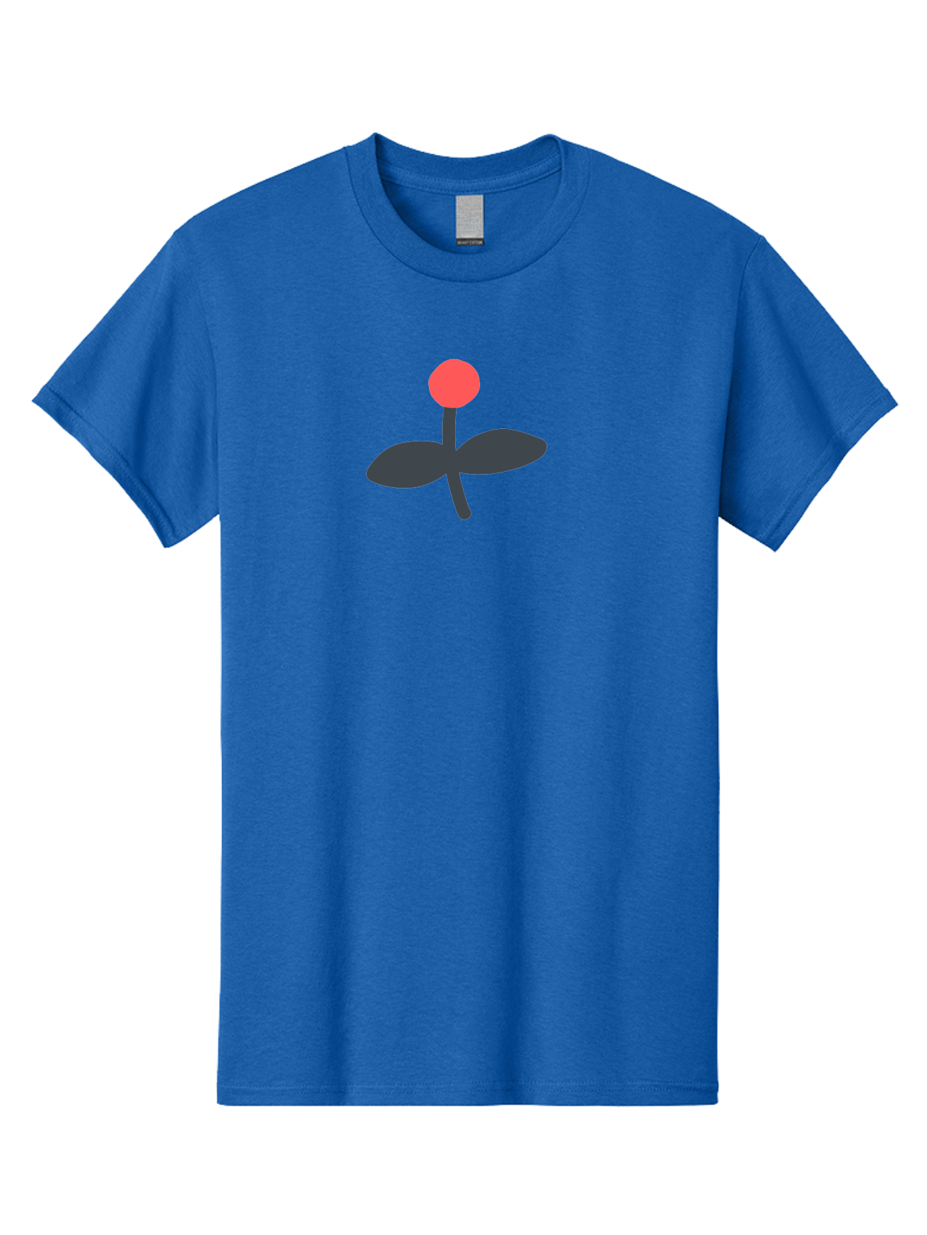 Flower-Graphic Men'S Graphic Tee, 100% Cotton, Comfortable Casual Summer Wear, Machine Washable, Simple Flower, Red Blossom, Black Leaves, Minimalist Design, Abstract Art, Floral Illustration, Modern Graphic Aab730