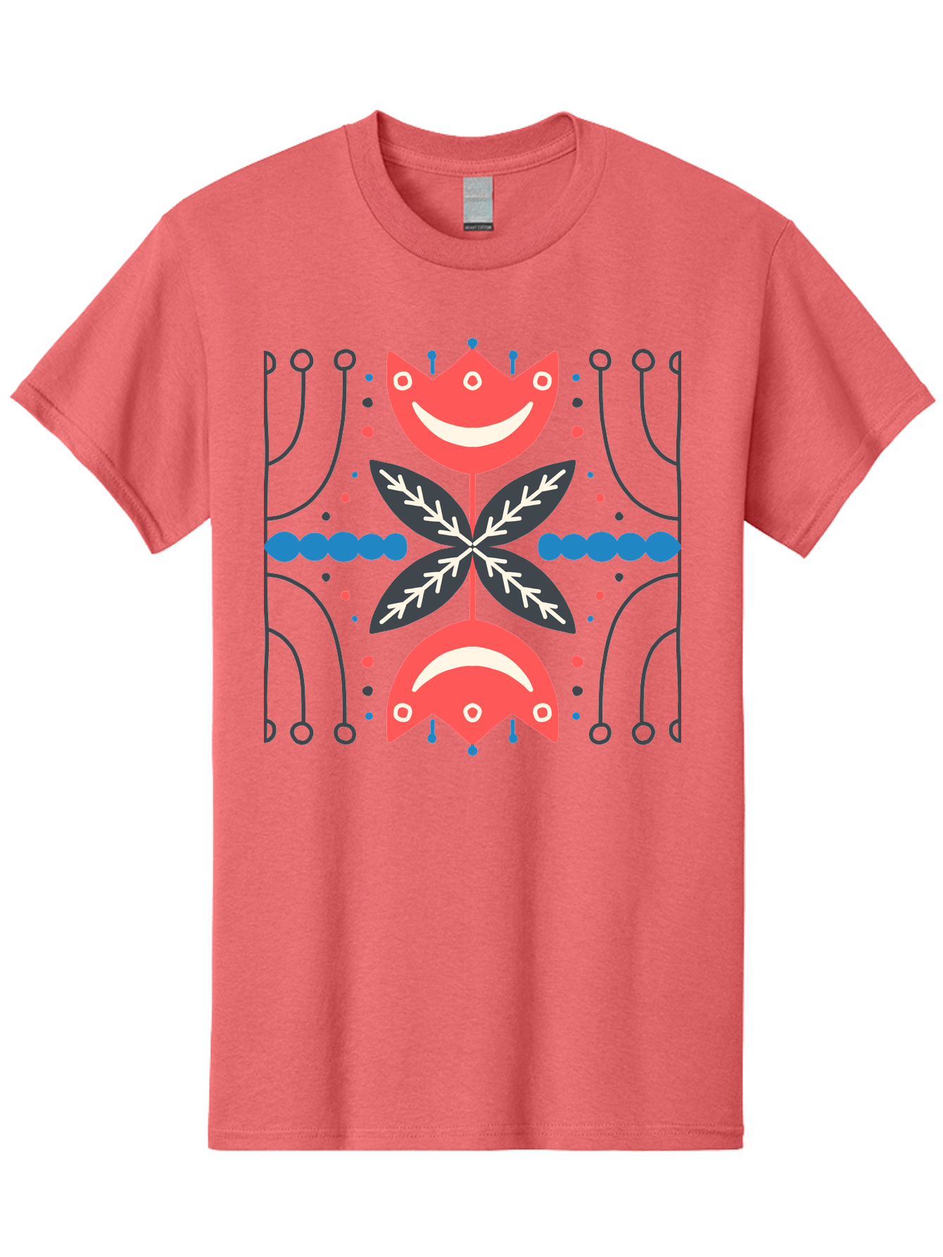 Flower-Pattern-2 Men'S Graphic Tee, 100% Cotton, Comfortable Casual Summer Wear, Machine Washable, Cartoon Flowers, Floral Pattern, Cute Design, Smiling Faces, Leafy Greens, Abstract Art, Playful Graphics, Colorful Illustration, Vibrant Decor, Aab737