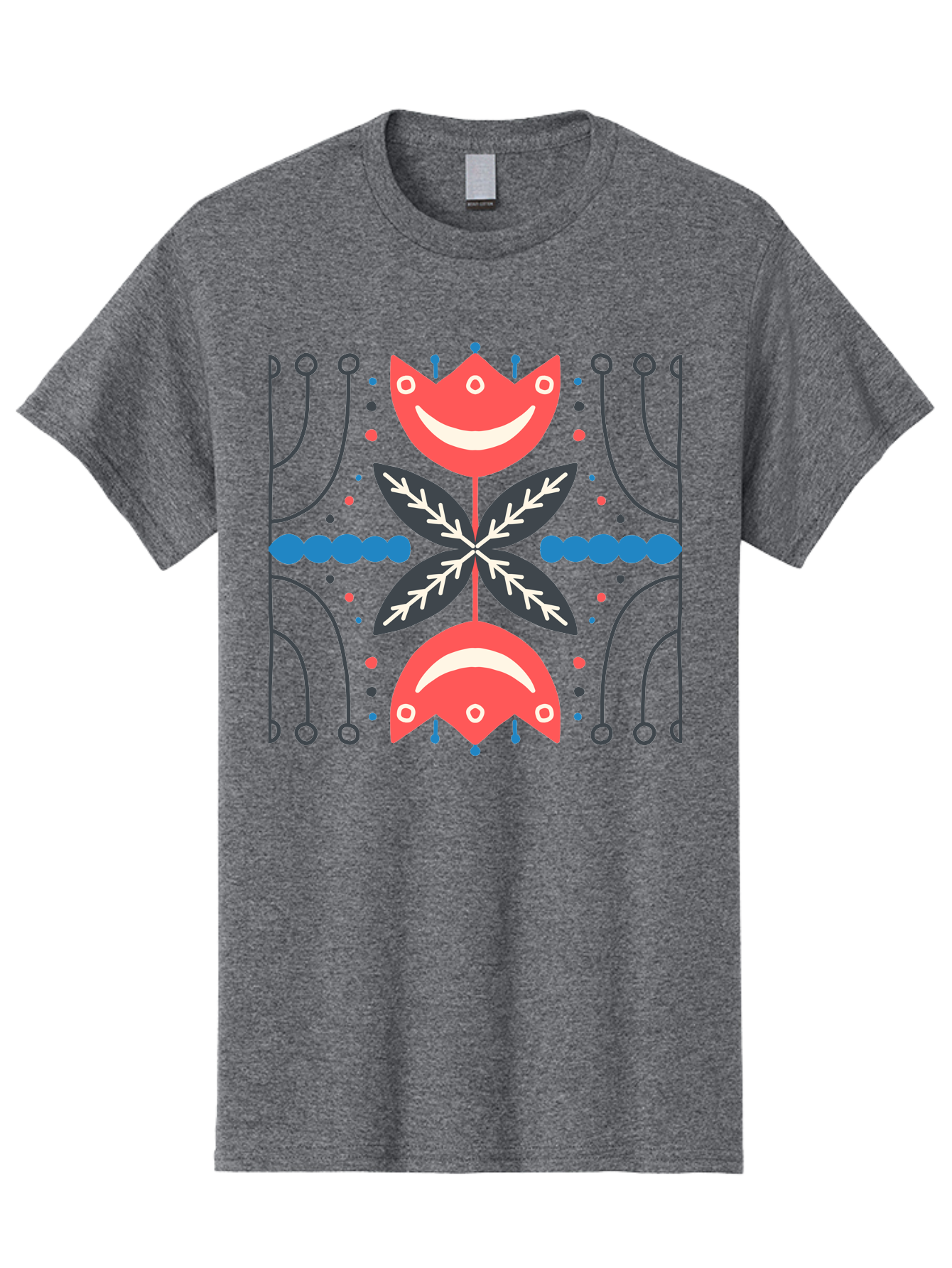 Flower-Pattern-2 Men'S Graphic Tee, 100% Cotton, Comfortable Casual Summer Wear, Machine Washable, Cartoon Flowers, Floral Pattern, Cute Design, Smiling Faces, Leafy Greens, Abstract Art, Playful Graphics, Colorful Illustration, Vibrant Decor, Aab737