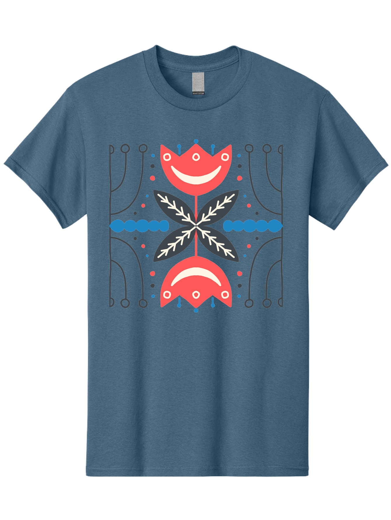 Flower-Pattern-2 Men'S Graphic Tee, 100% Cotton, Comfortable Casual Summer Wear, Machine Washable, Cartoon Flowers, Floral Pattern, Cute Design, Smiling Faces, Leafy Greens, Abstract Art, Playful Graphics, Colorful Illustration, Vibrant Decor, Aab737