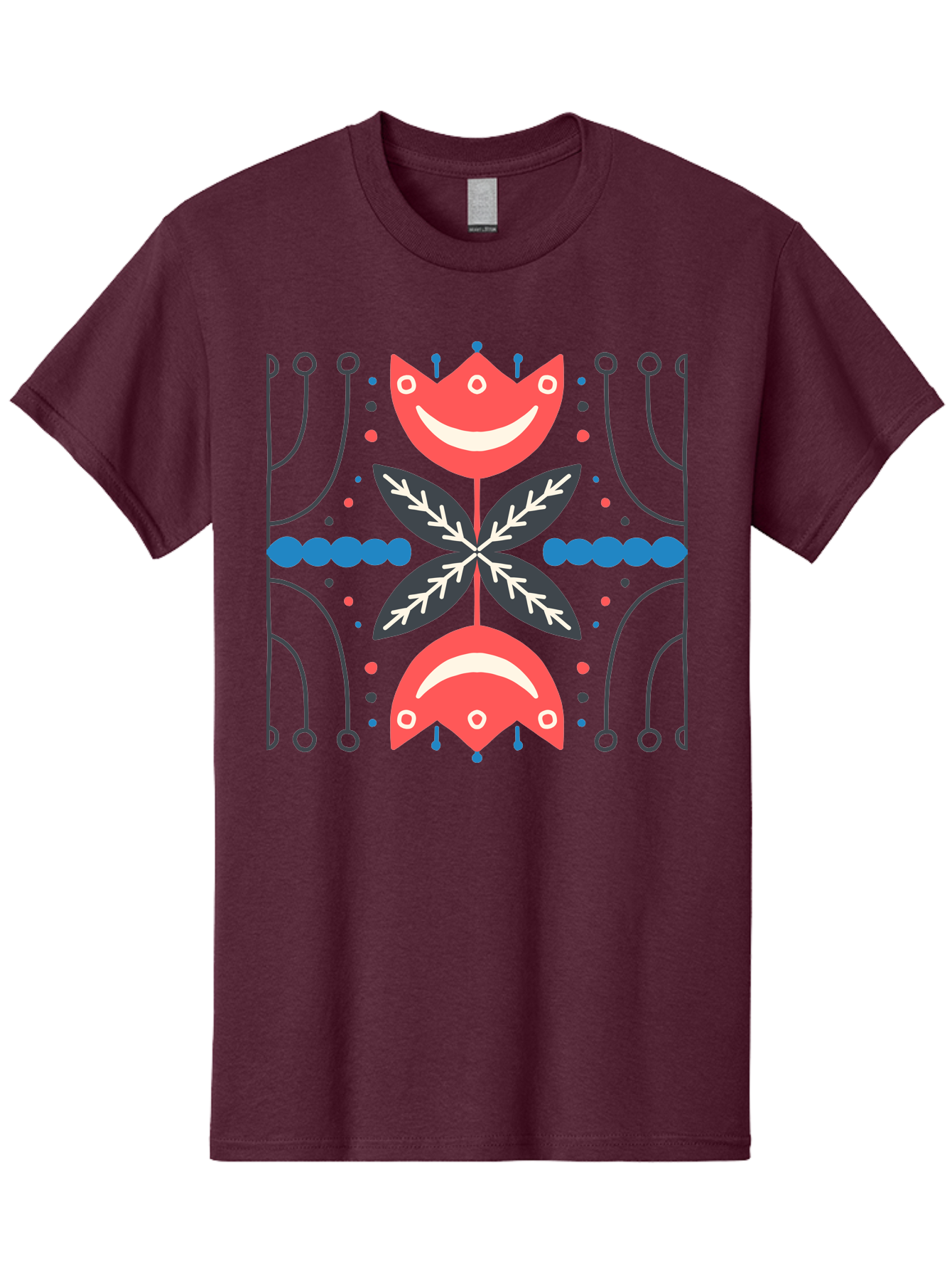 Flower-Pattern-2 Men'S Graphic Tee, 100% Cotton, Comfortable Casual Summer Wear, Machine Washable, Cartoon Flowers, Floral Pattern, Cute Design, Smiling Faces, Leafy Greens, Abstract Art, Playful Graphics, Colorful Illustration, Vibrant Decor, Aab737
