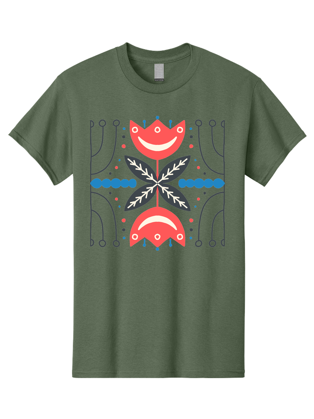 Flower-Pattern-2 Men'S Graphic Tee, 100% Cotton, Comfortable Casual Summer Wear, Machine Washable, Cartoon Flowers, Floral Pattern, Cute Design, Smiling Faces, Leafy Greens, Abstract Art, Playful Graphics, Colorful Illustration, Vibrant Decor, Aab737