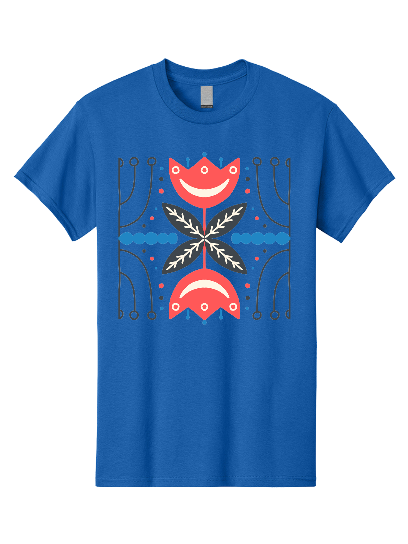 Flower-Pattern-2 Men'S Graphic Tee, 100% Cotton, Comfortable Casual Summer Wear, Machine Washable, Cartoon Flowers, Floral Pattern, Cute Design, Smiling Faces, Leafy Greens, Abstract Art, Playful Graphics, Colorful Illustration, Vibrant Decor, Aab737