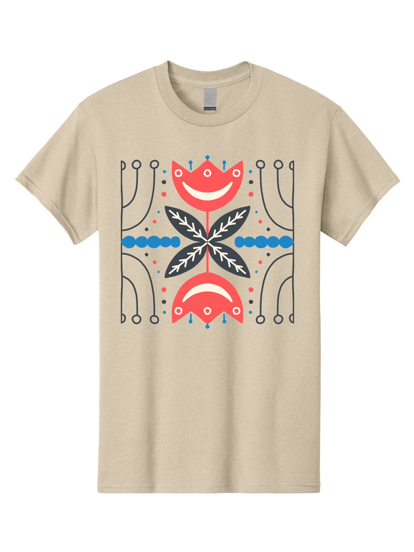 Flower-Pattern-2 Men'S Graphic Tee, 100% Cotton, Comfortable Casual Summer Wear, Machine Washable, Cartoon Flowers, Floral Pattern, Cute Design, Smiling Faces, Leafy Greens, Abstract Art, Playful Graphics, Colorful Illustration, Vibrant Decor, Aab737