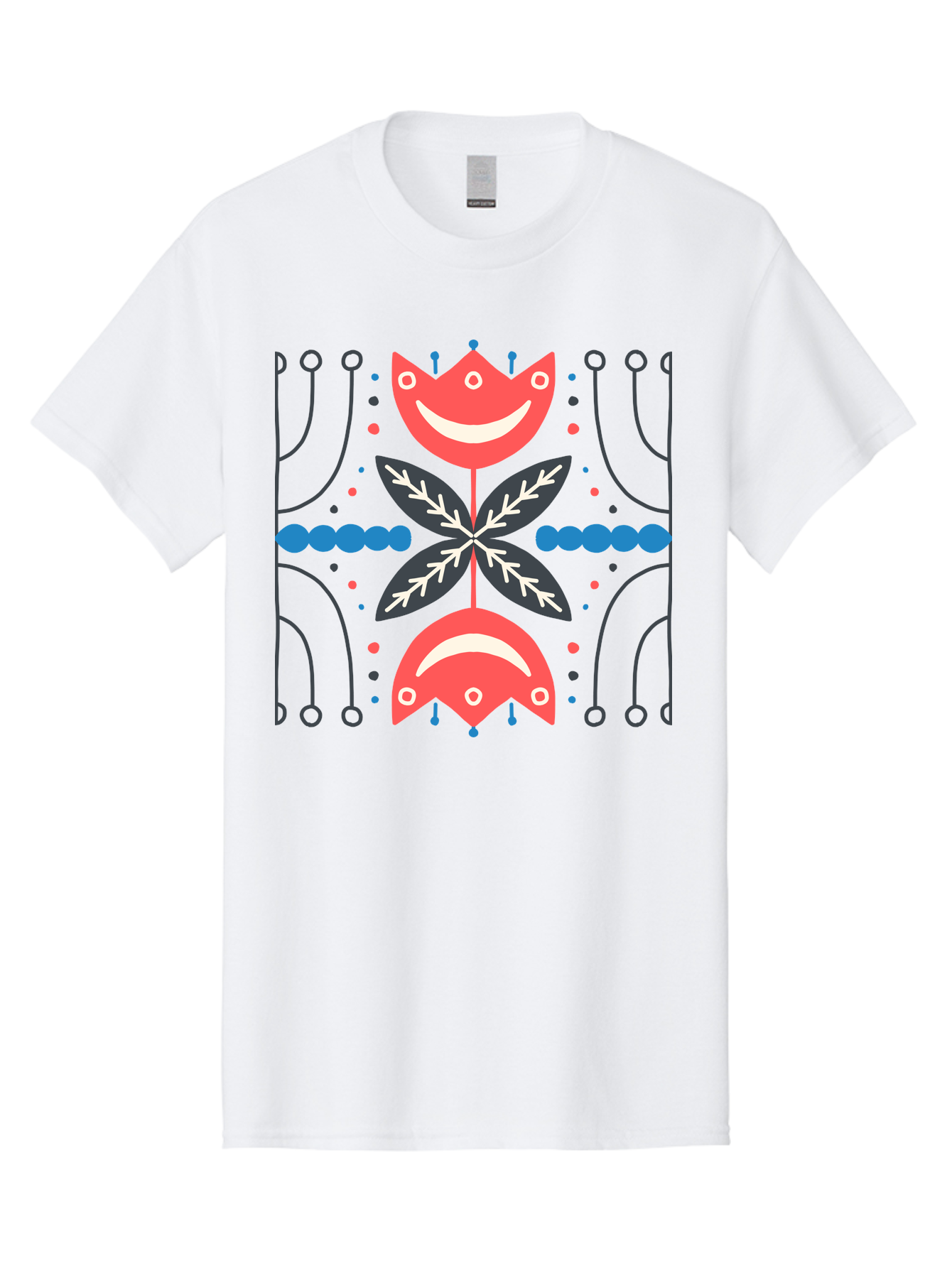 Flower-Pattern-2 Men'S Graphic Tee, 100% Cotton, Comfortable Casual Summer Wear, Machine Washable, Cartoon Flowers, Floral Pattern, Cute Design, Smiling Faces, Leafy Greens, Abstract Art, Playful Graphics, Colorful Illustration, Vibrant Decor, Aab737