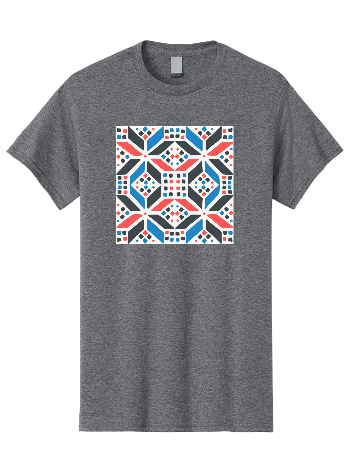 Geometric-Pattern-1 Men'S Graphic Tee, 100% Cotton, Comfortable Casual Summer Wear, Machine Washable, Geometric Pattern, Abstract Design, Colorful Shapes, Diamond Pattern, Bold Colors, Modern Art, Geometric Art, Symmetrical Design, Aab749