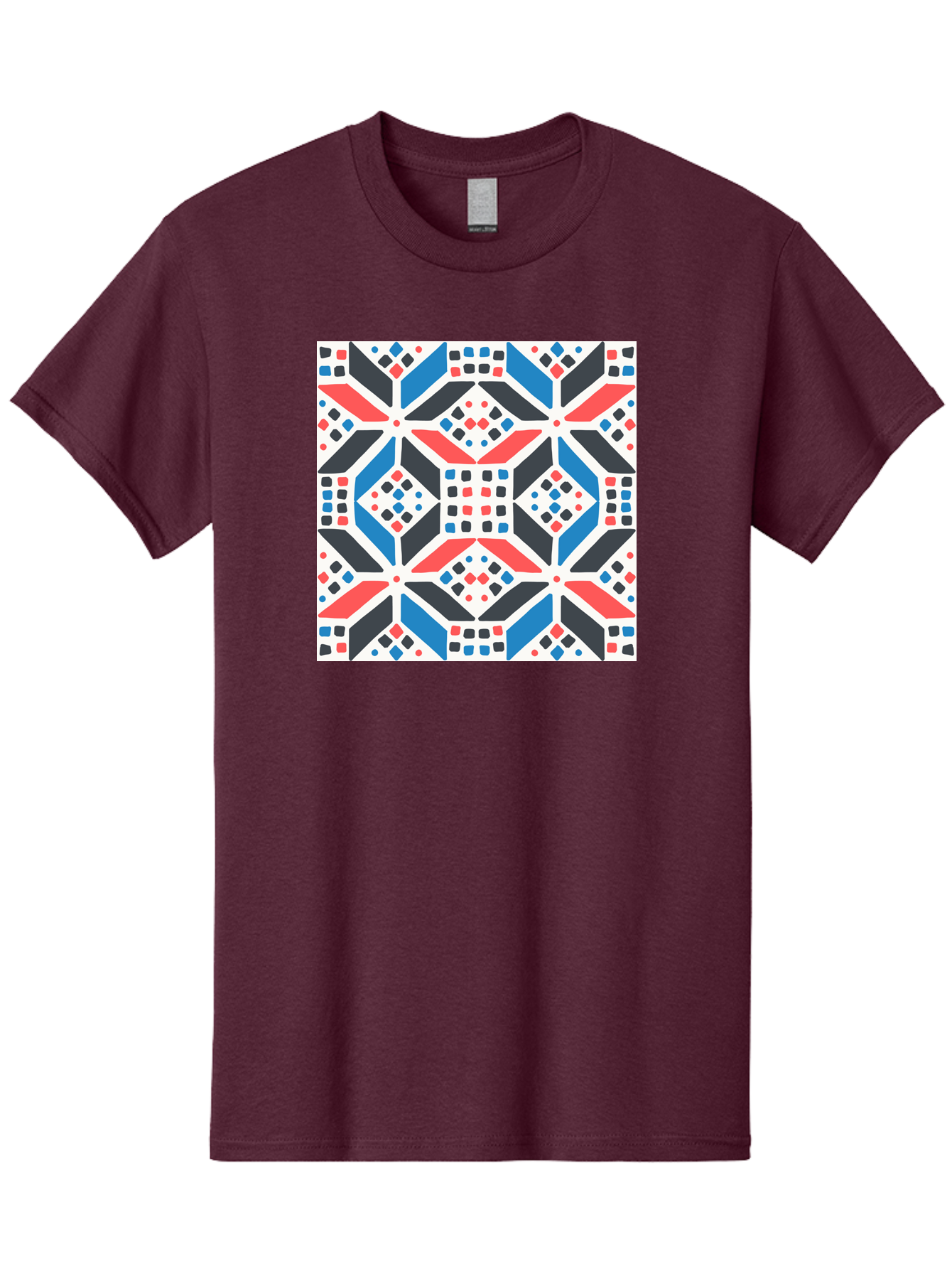 Geometric-Pattern-1 Men'S Graphic Tee, 100% Cotton, Comfortable Casual Summer Wear, Machine Washable, Geometric Pattern, Abstract Design, Colorful Shapes, Diamond Pattern, Bold Colors, Modern Art, Geometric Art, Symmetrical Design, Aab749