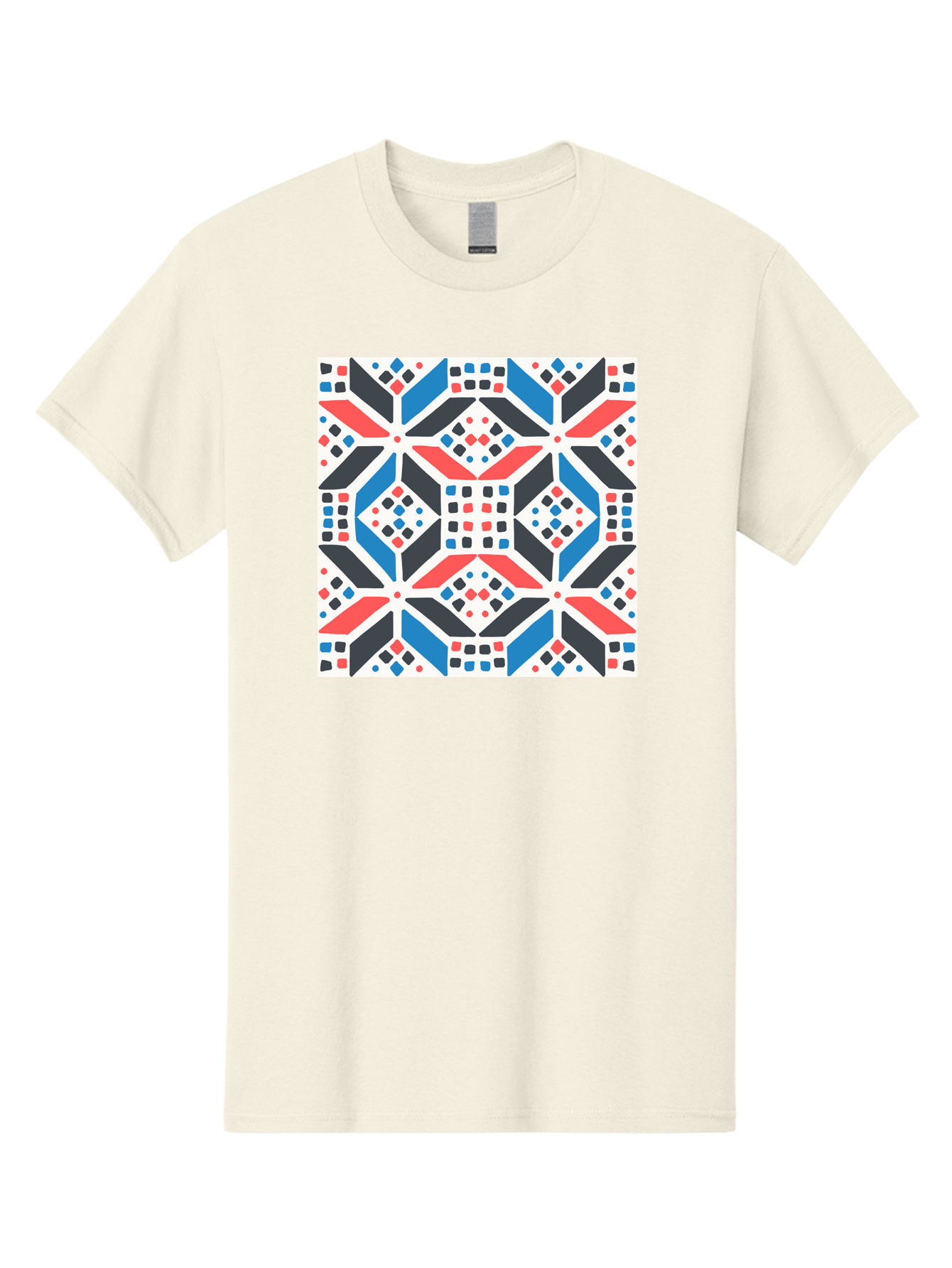 Geometric-Pattern-1 Men'S Graphic Tee, 100% Cotton, Comfortable Casual Summer Wear, Machine Washable, Geometric Pattern, Abstract Design, Colorful Shapes, Diamond Pattern, Bold Colors, Modern Art, Geometric Art, Symmetrical Design, Aab749