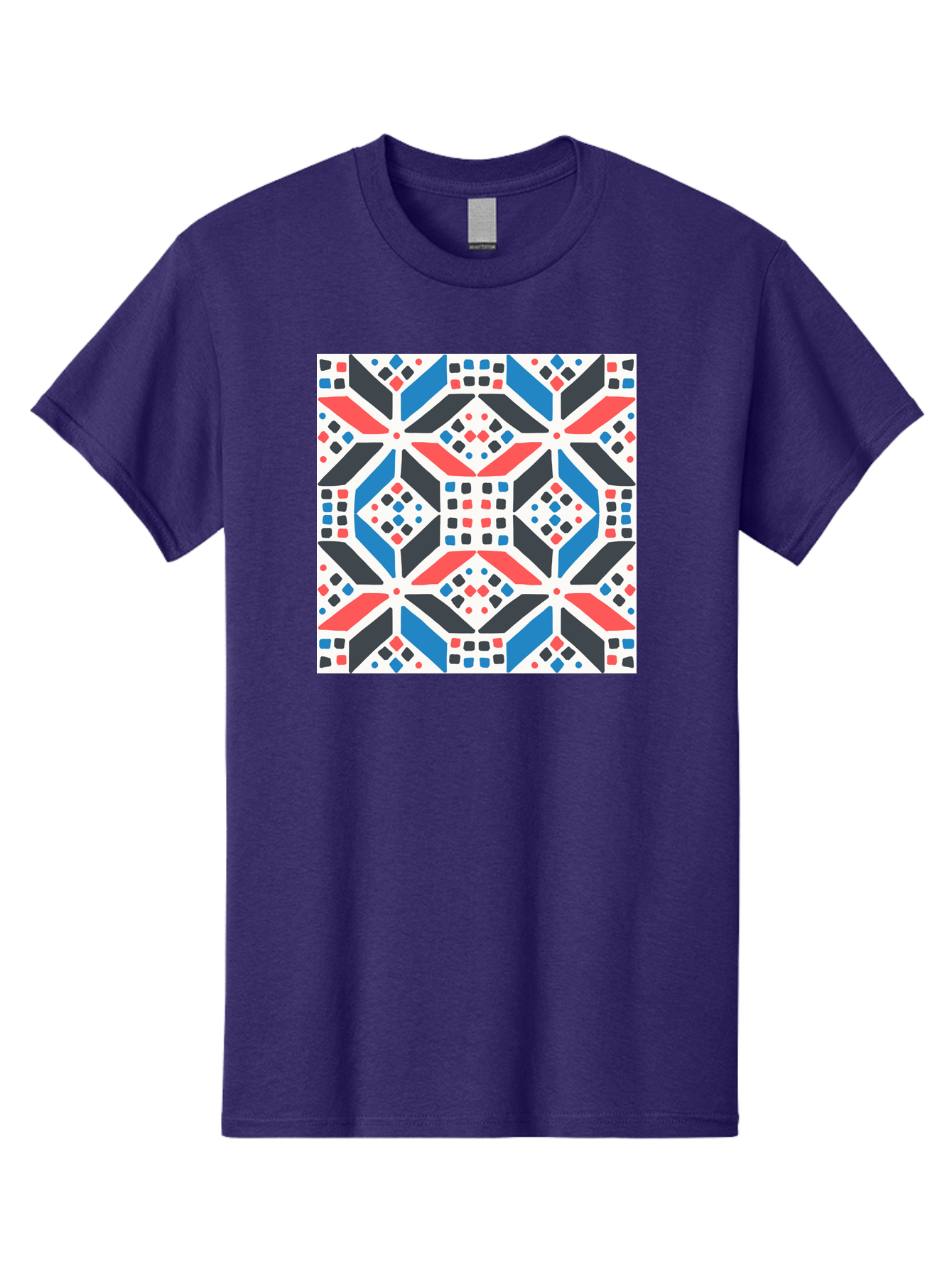 Geometric-Pattern-1 Men'S Graphic Tee, 100% Cotton, Comfortable Casual Summer Wear, Machine Washable, Geometric Pattern, Abstract Design, Colorful Shapes, Diamond Pattern, Bold Colors, Modern Art, Geometric Art, Symmetrical Design, Aab749