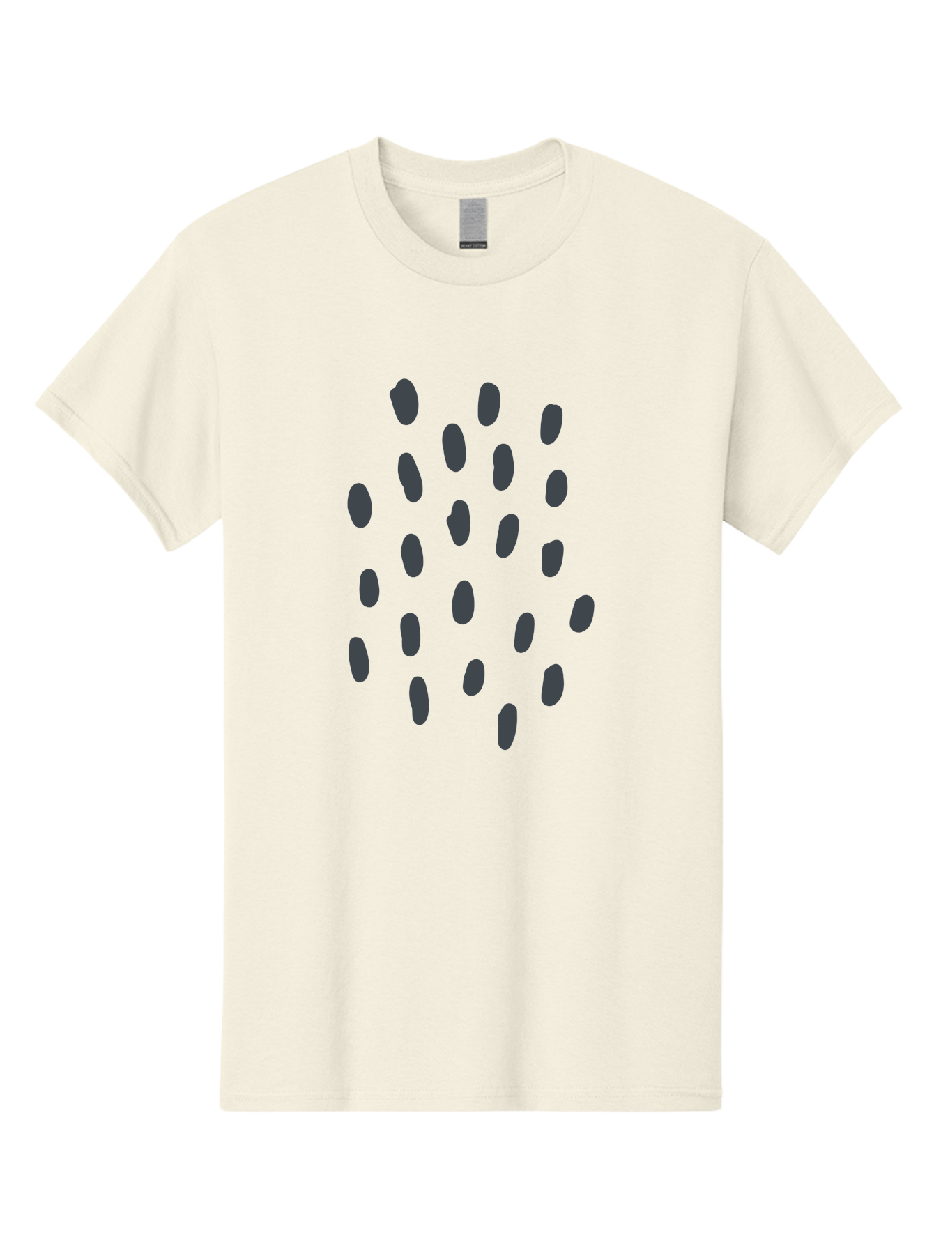 Grey-Stones Men'S Graphic Tee, 100% Cotton, Comfortable Casual Summer Wear, Machine Washable, Hand-Drawn Seeds, Scattered Elements, Organic Shapes, Dark Grey Illustrations, Whimsical Art, Abstract Composition, Unique Design Elements, Aab754