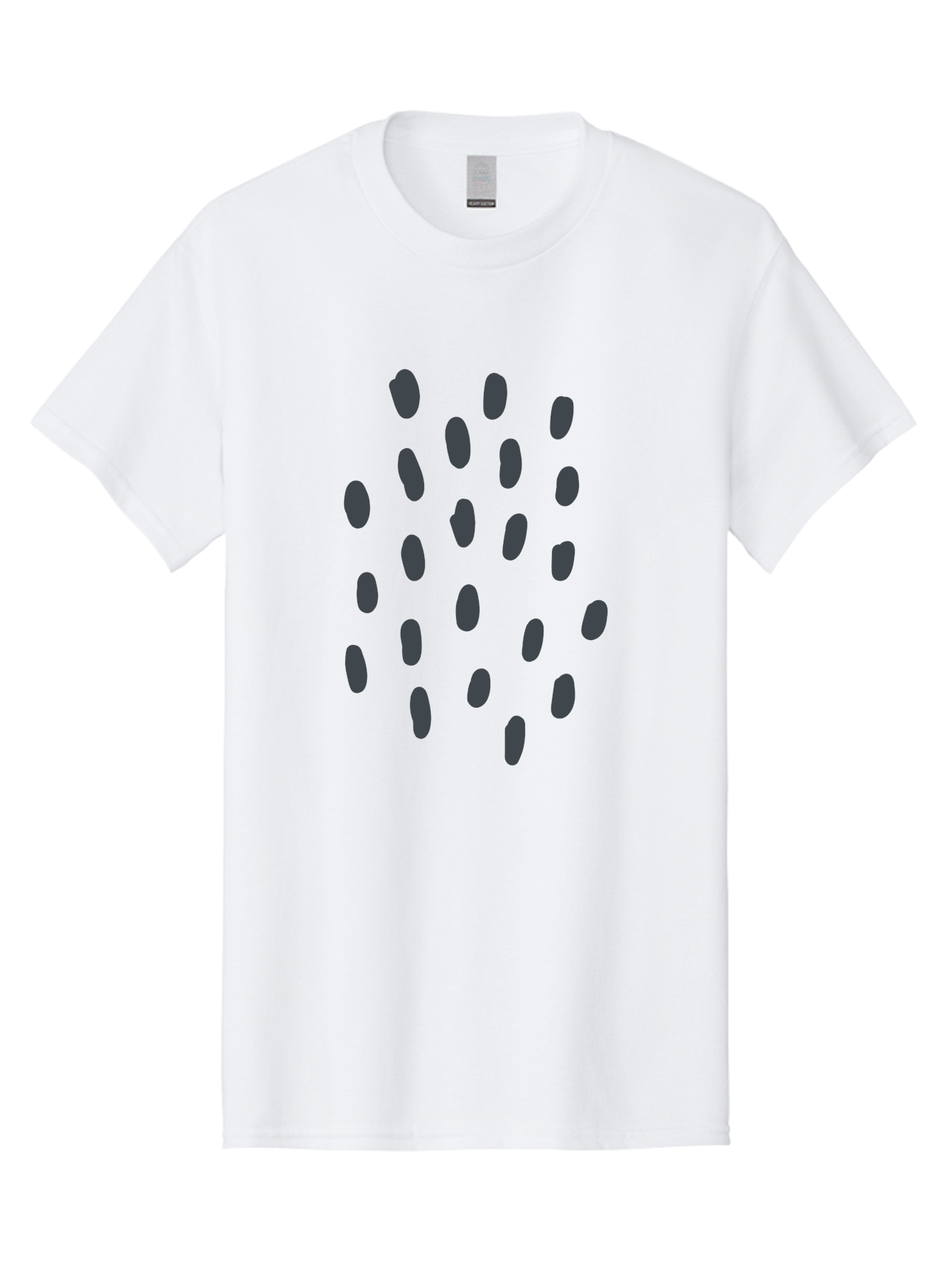 Grey-Stones Men'S Graphic Tee, 100% Cotton, Comfortable Casual Summer Wear, Machine Washable, Hand-Drawn Seeds, Scattered Elements, Organic Shapes, Dark Grey Illustrations, Whimsical Art, Abstract Composition, Unique Design Elements, Aab754