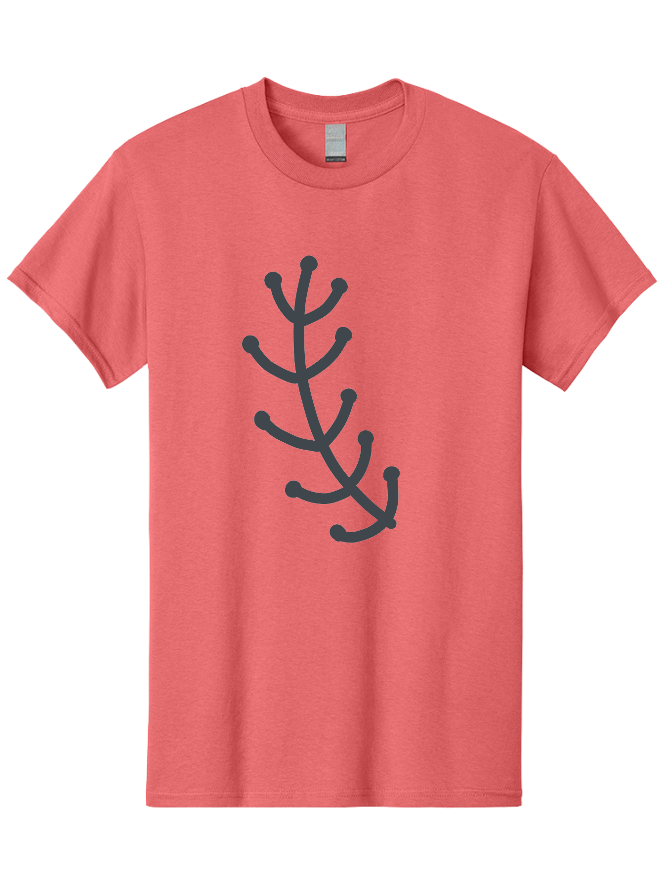 Hand-Drawn-Branch Men'S Graphic Tee, 100% Cotton, Comfortable Casual Summer Wear, Machine Washable, Simple Branch, Minimalist Design, Dark Grey Branch, Simple Illustration, Stylized Branch, Abstract Branch, Modern Art, Digital Art Aab755