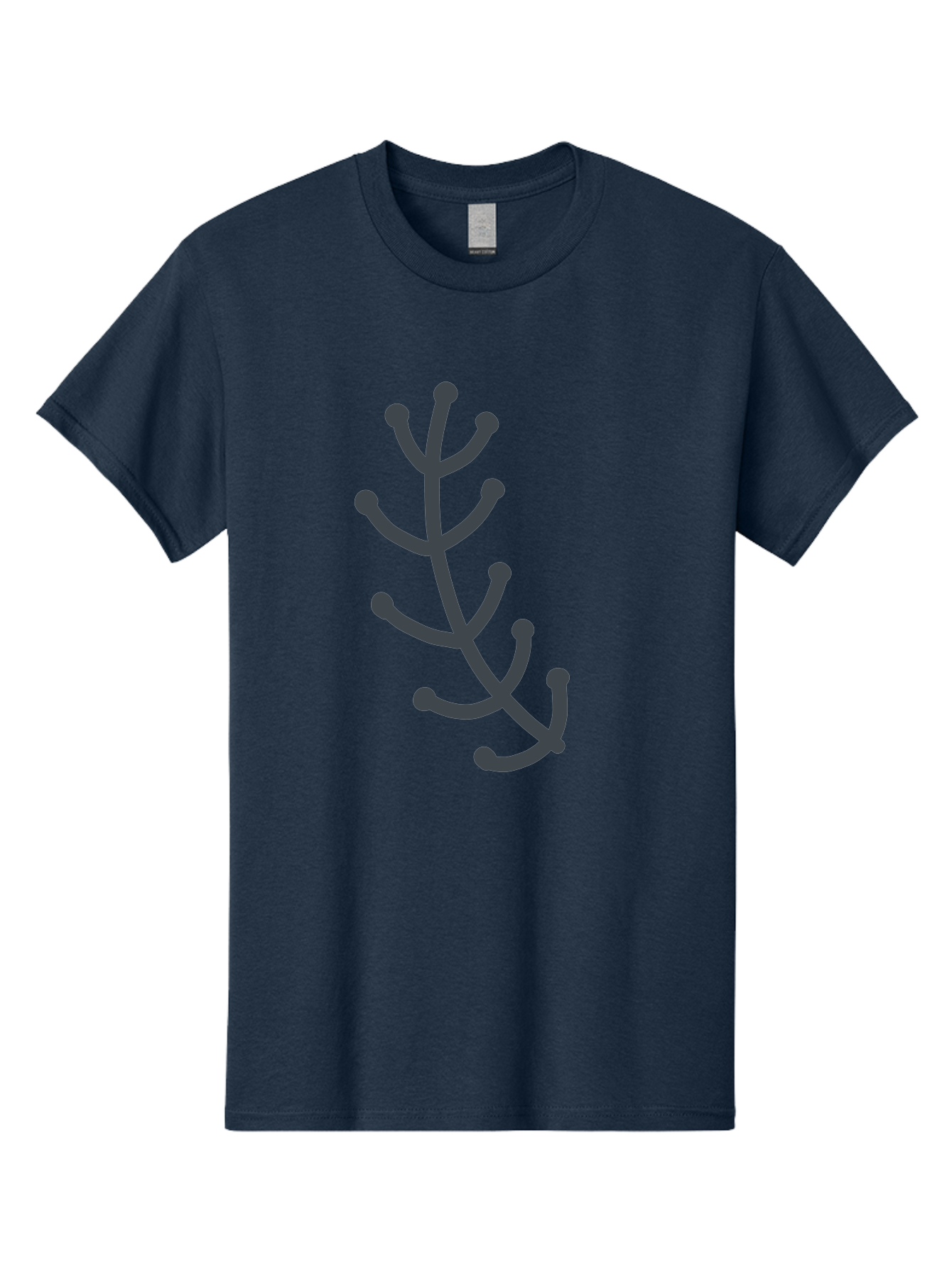 Hand-Drawn-Branch Men'S Graphic Tee, 100% Cotton, Comfortable Casual Summer Wear, Machine Washable, Simple Branch, Minimalist Design, Dark Grey Branch, Simple Illustration, Stylized Branch, Abstract Branch, Modern Art, Digital Art Aab755