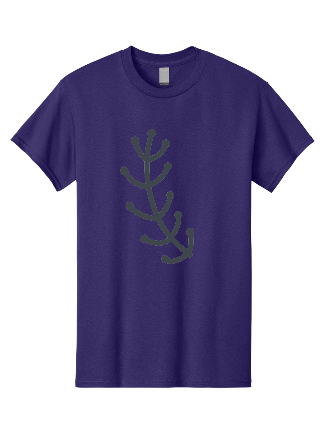 Hand-Drawn-Branch Men'S Graphic Tee, 100% Cotton, Comfortable Casual Summer Wear, Machine Washable, Simple Branch, Minimalist Design, Dark Grey Branch, Simple Illustration, Stylized Branch, Abstract Branch, Modern Art, Digital Art Aab755