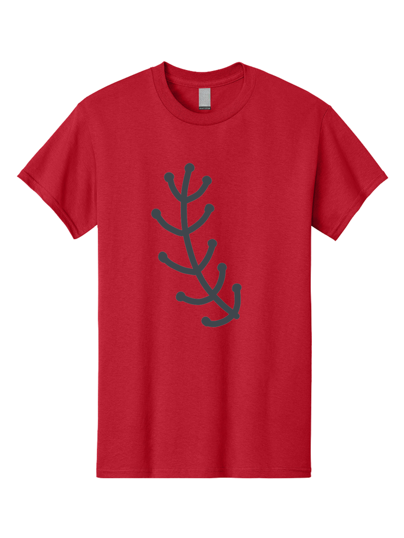 Hand-Drawn-Branch Men'S Graphic Tee, 100% Cotton, Comfortable Casual Summer Wear, Machine Washable, Simple Branch, Minimalist Design, Dark Grey Branch, Simple Illustration, Stylized Branch, Abstract Branch, Modern Art, Digital Art Aab755