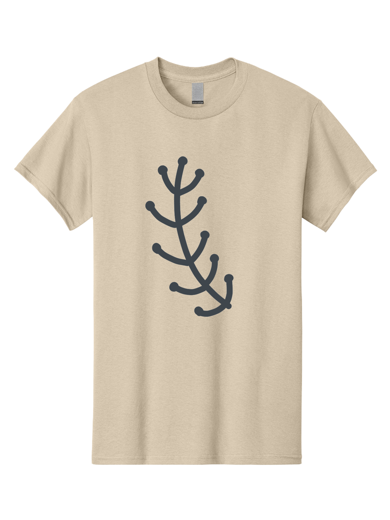 Hand-Drawn-Branch Men'S Graphic Tee, 100% Cotton, Comfortable Casual Summer Wear, Machine Washable, Simple Branch, Minimalist Design, Dark Grey Branch, Simple Illustration, Stylized Branch, Abstract Branch, Modern Art, Digital Art Aab755
