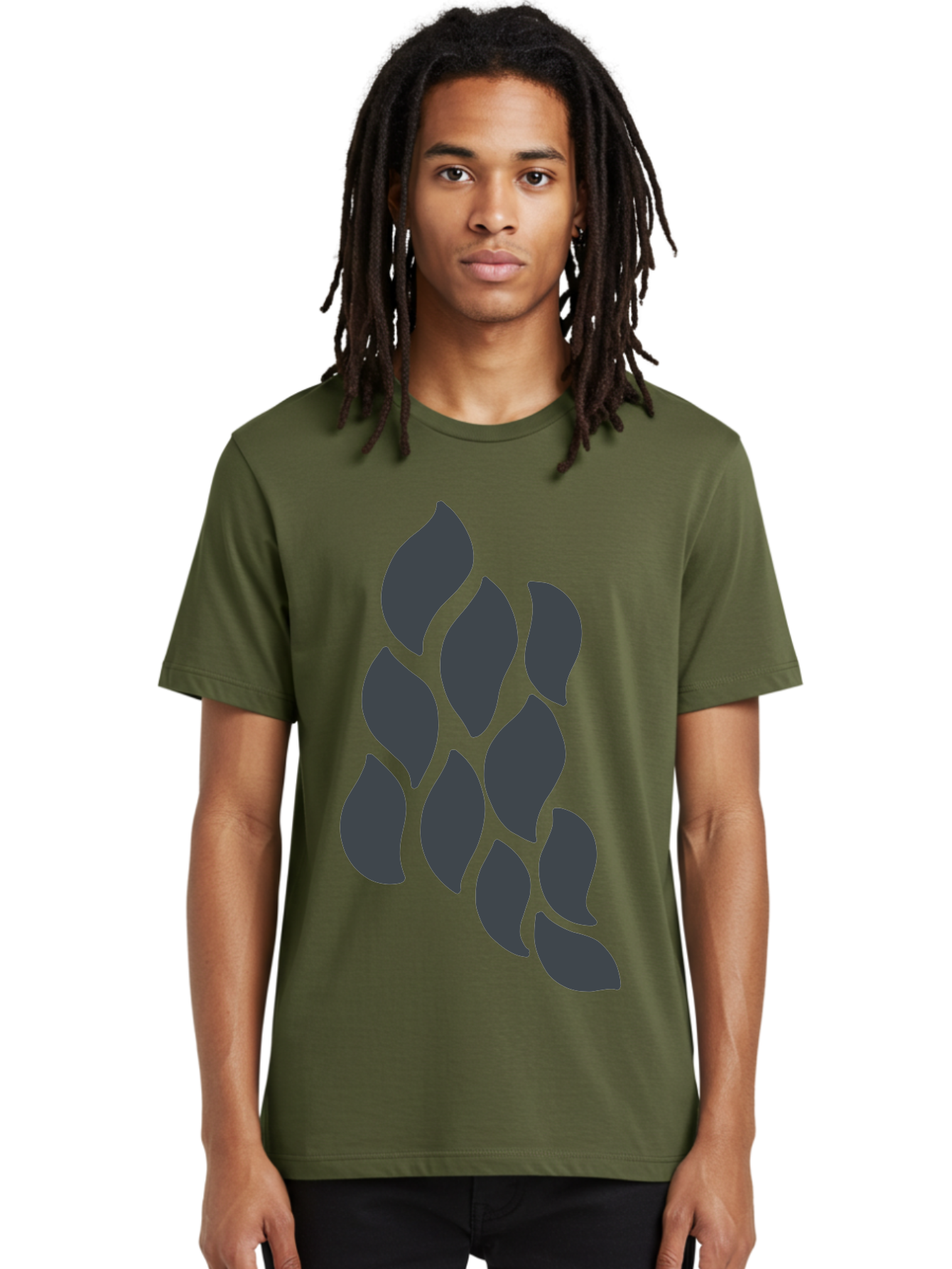 Hops Men'S Graphic Tee, 100% Cotton, Comfortable Casual Summer Wear, Machine Washable, Hop Plant, Beer Ingredient, Brewing Process, Dark Silhouette, Neon Green Background, Leaves, Craft Beer, Hop Flowers Aab756