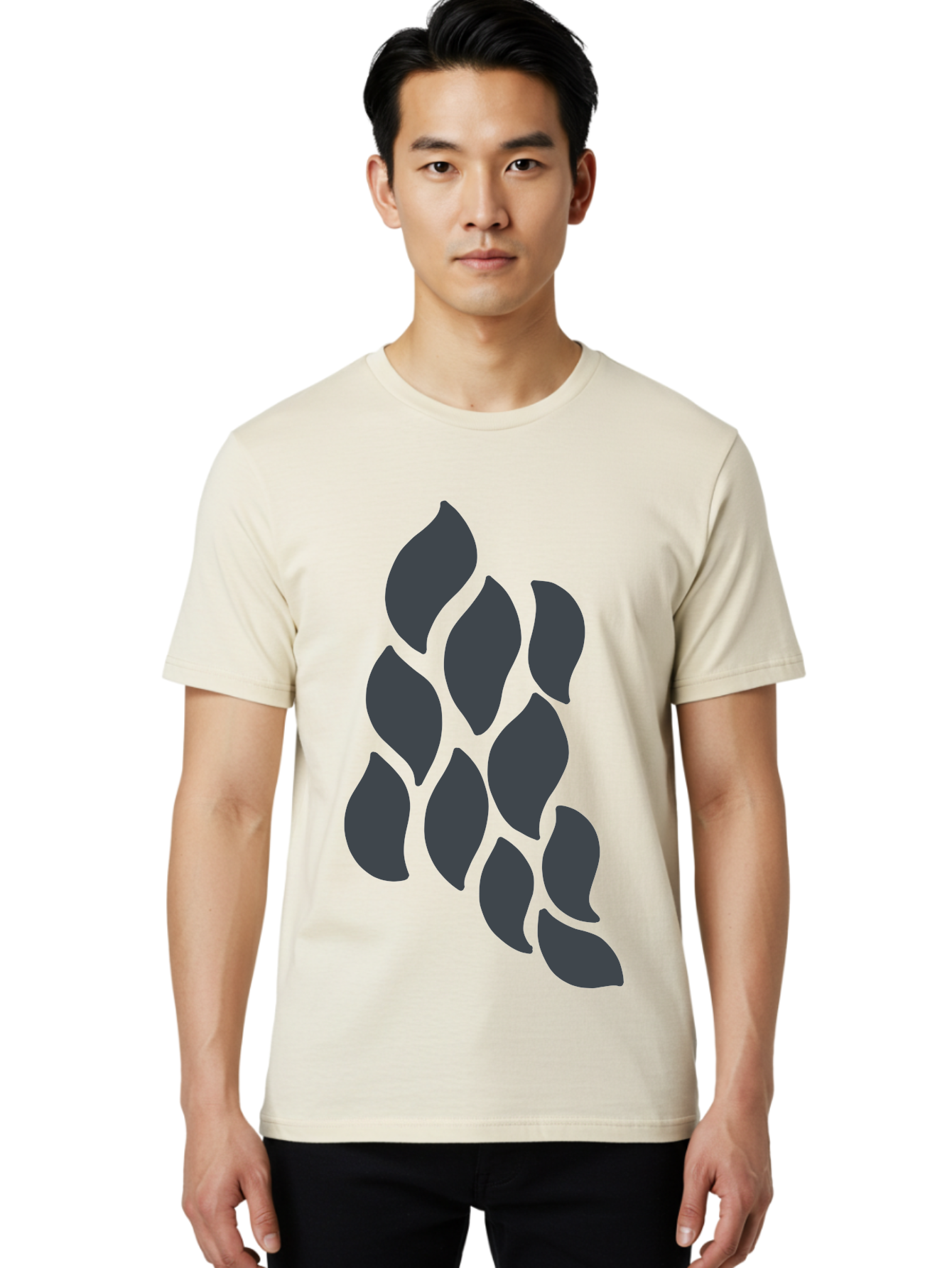 Hops Men'S Graphic Tee, 100% Cotton, Comfortable Casual Summer Wear, Machine Washable, Hop Plant, Beer Ingredient, Brewing Process, Dark Silhouette, Neon Green Background, Leaves, Craft Beer, Hop Flowers Aab756