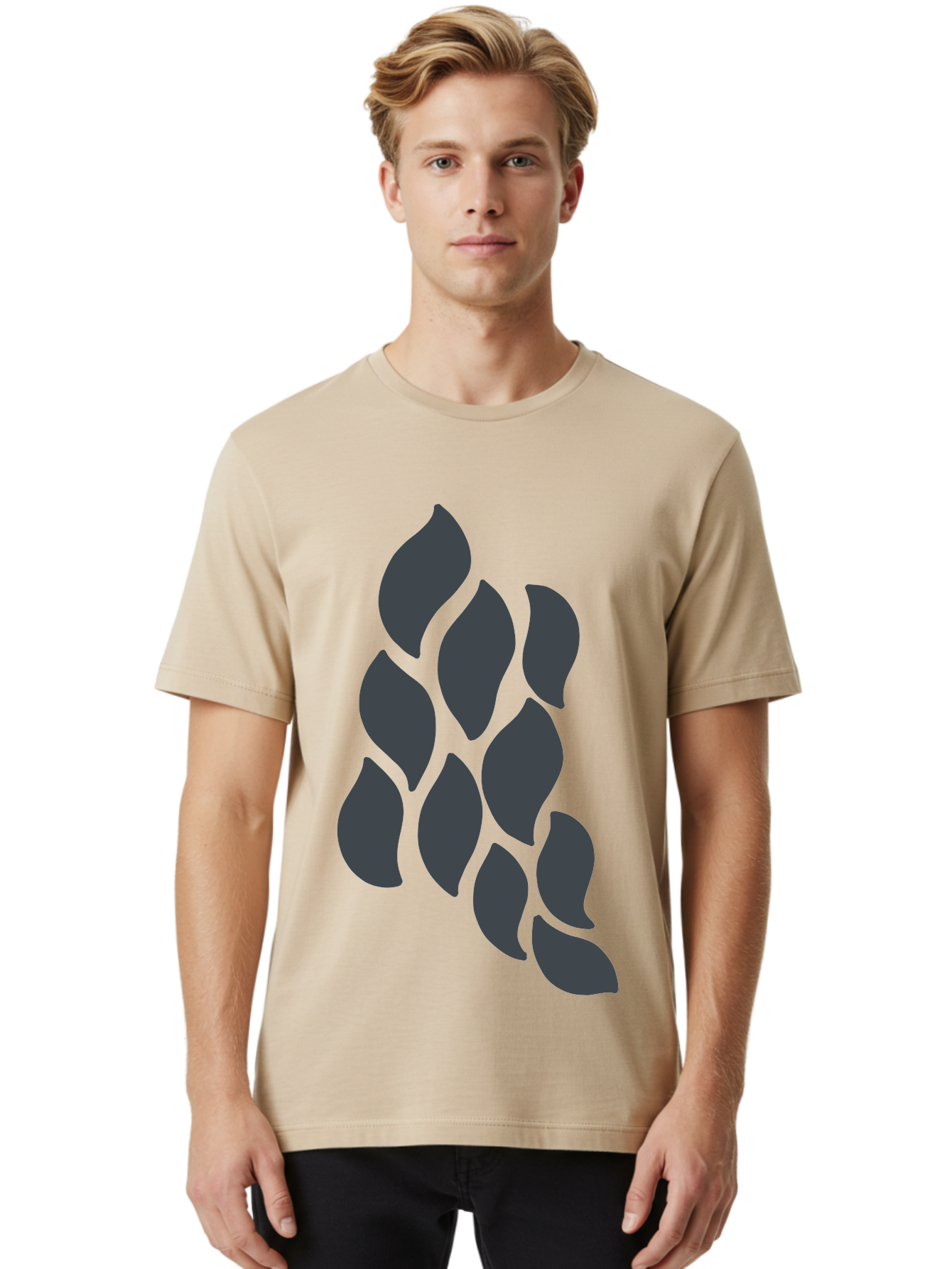 Hops Men'S Graphic Tee, 100% Cotton, Comfortable Casual Summer Wear, Machine Washable, Hop Plant, Beer Ingredient, Brewing Process, Dark Silhouette, Neon Green Background, Leaves, Craft Beer, Hop Flowers Aab756