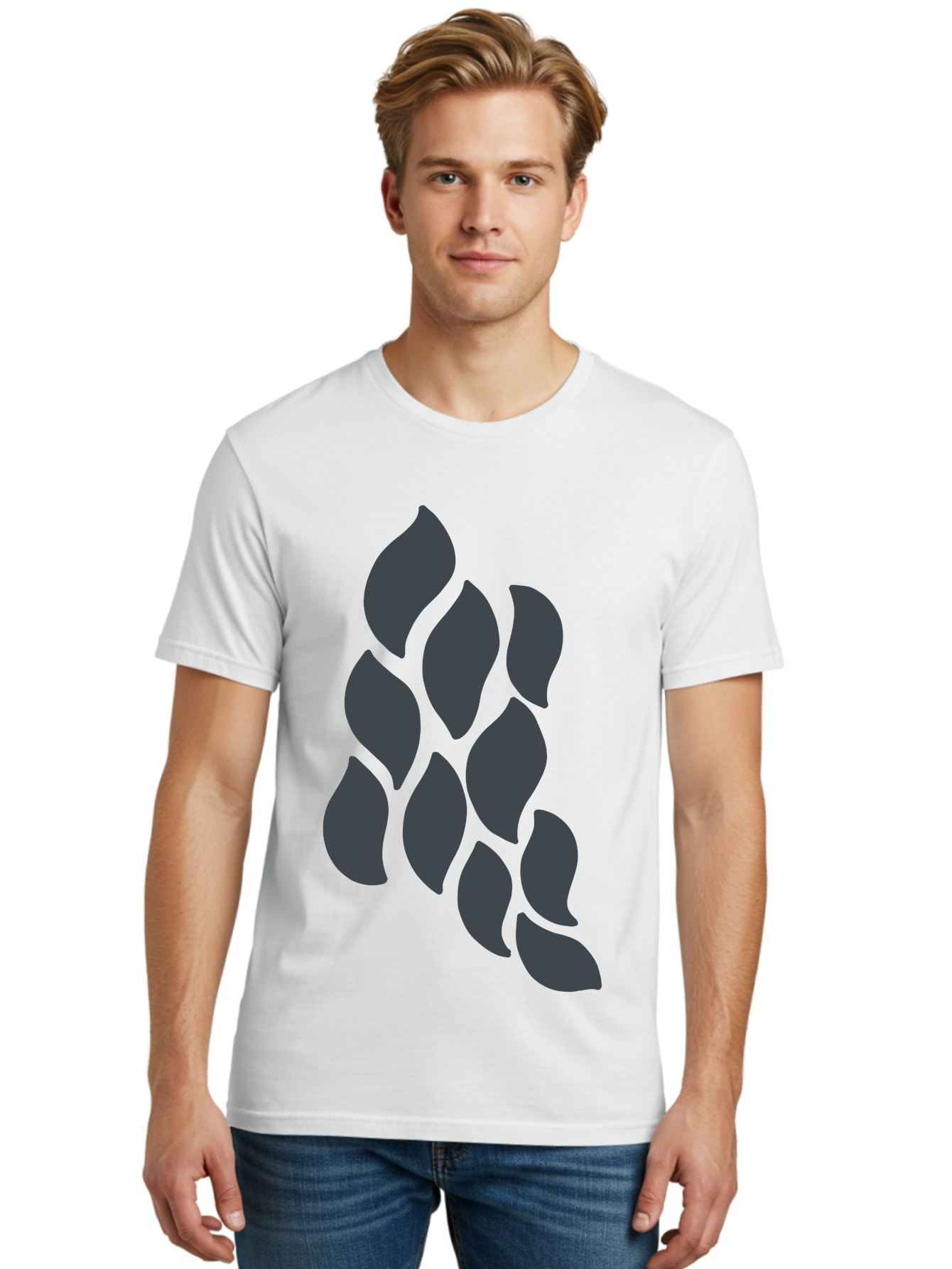 Hops Men'S Graphic Tee, 100% Cotton, Comfortable Casual Summer Wear, Machine Washable, Hop Plant, Beer Ingredient, Brewing Process, Dark Silhouette, Neon Green Background, Leaves, Craft Beer, Hop Flowers Aab756