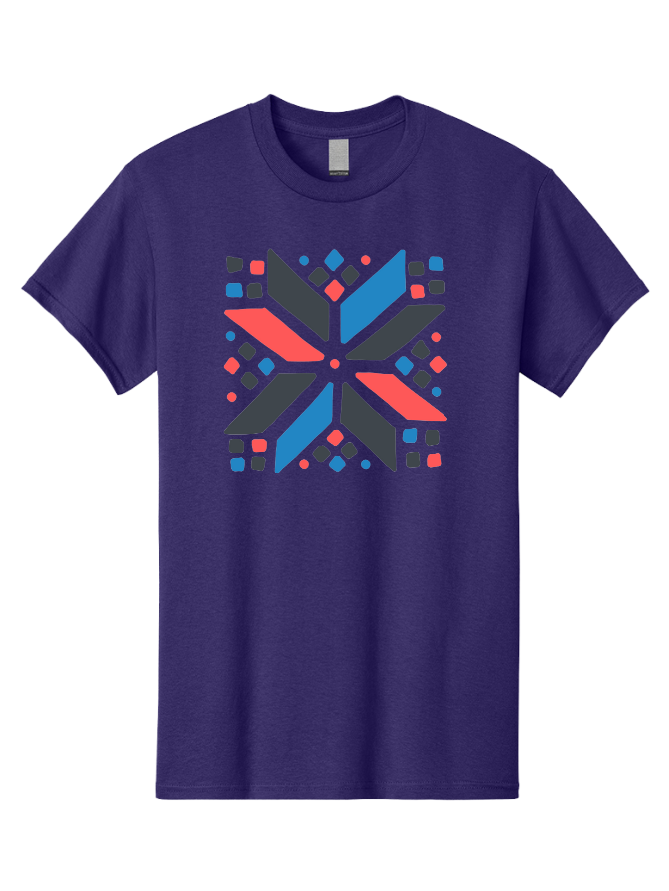 Kaleidoscope-Pattern-1 Men'S Graphic Tee, 100% Cotton, Comfortable Casual Summer Wear, Machine Washable, Symmetrical Shapes, Geometric Pattern, Abstract Design, Colorful Elements, Modern Art, Artistic Expression, Vibrant Colors, Bold Design, Aab757