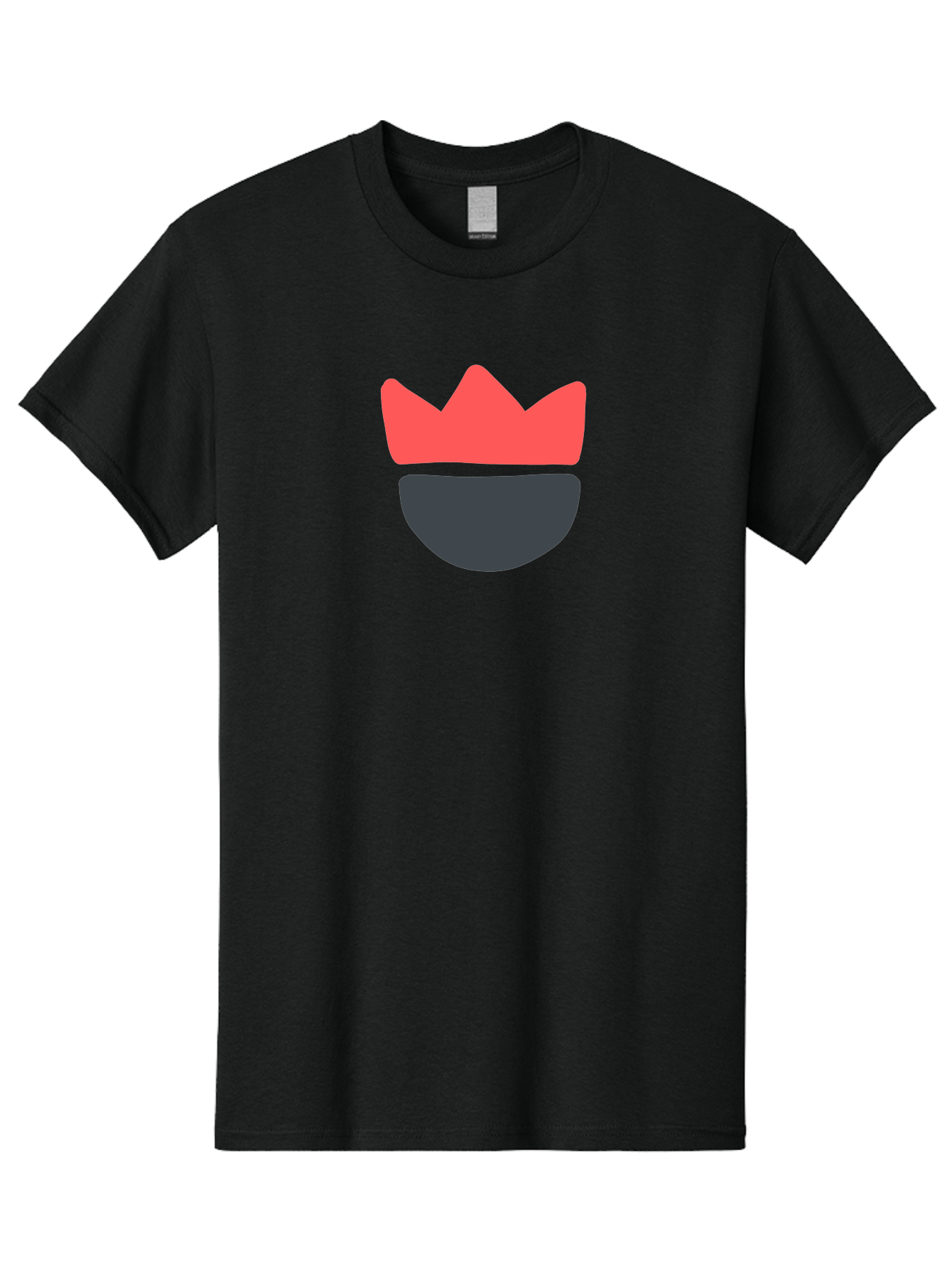 King-Face Men'S Graphic Tee, 100% Cotton, Comfortable Casual Summer Wear, Machine Washable, Crown, Bearded Man, Dark Blue Beard, Red Crown, Simple Illustration, Minimalist Art, Modern Design, King Icon, Facial Representation, Digital Graphics Aab759