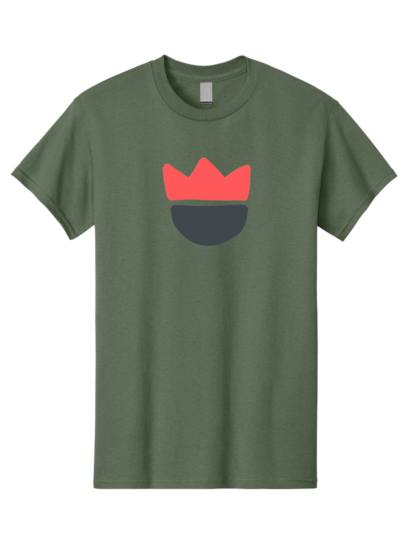 King-Face Men'S Graphic Tee, 100% Cotton, Comfortable Casual Summer Wear, Machine Washable, Crown, Bearded Man, Dark Blue Beard, Red Crown, Simple Illustration, Minimalist Art, Modern Design, King Icon, Facial Representation, Digital Graphics Aab759