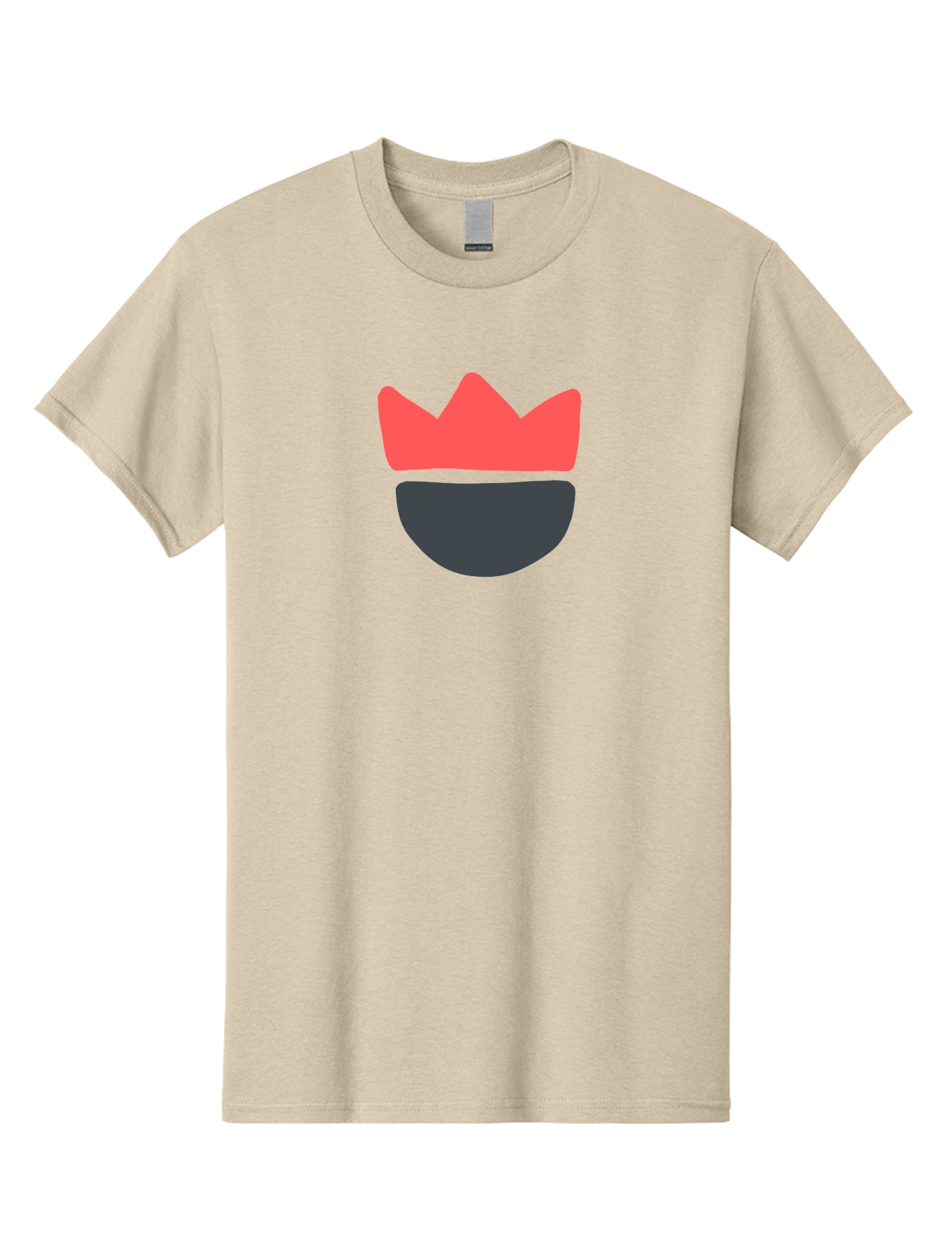 King-Face Men'S Graphic Tee, 100% Cotton, Comfortable Casual Summer Wear, Machine Washable, Crown, Bearded Man, Dark Blue Beard, Red Crown, Simple Illustration, Minimalist Art, Modern Design, King Icon, Facial Representation, Digital Graphics Aab759