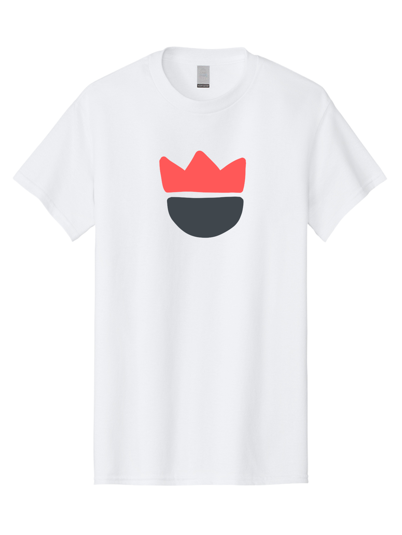 King-Face Men'S Graphic Tee, 100% Cotton, Comfortable Casual Summer Wear, Machine Washable, Crown, Bearded Man, Dark Blue Beard, Red Crown, Simple Illustration, Minimalist Art, Modern Design, King Icon, Facial Representation, Digital Graphics Aab759