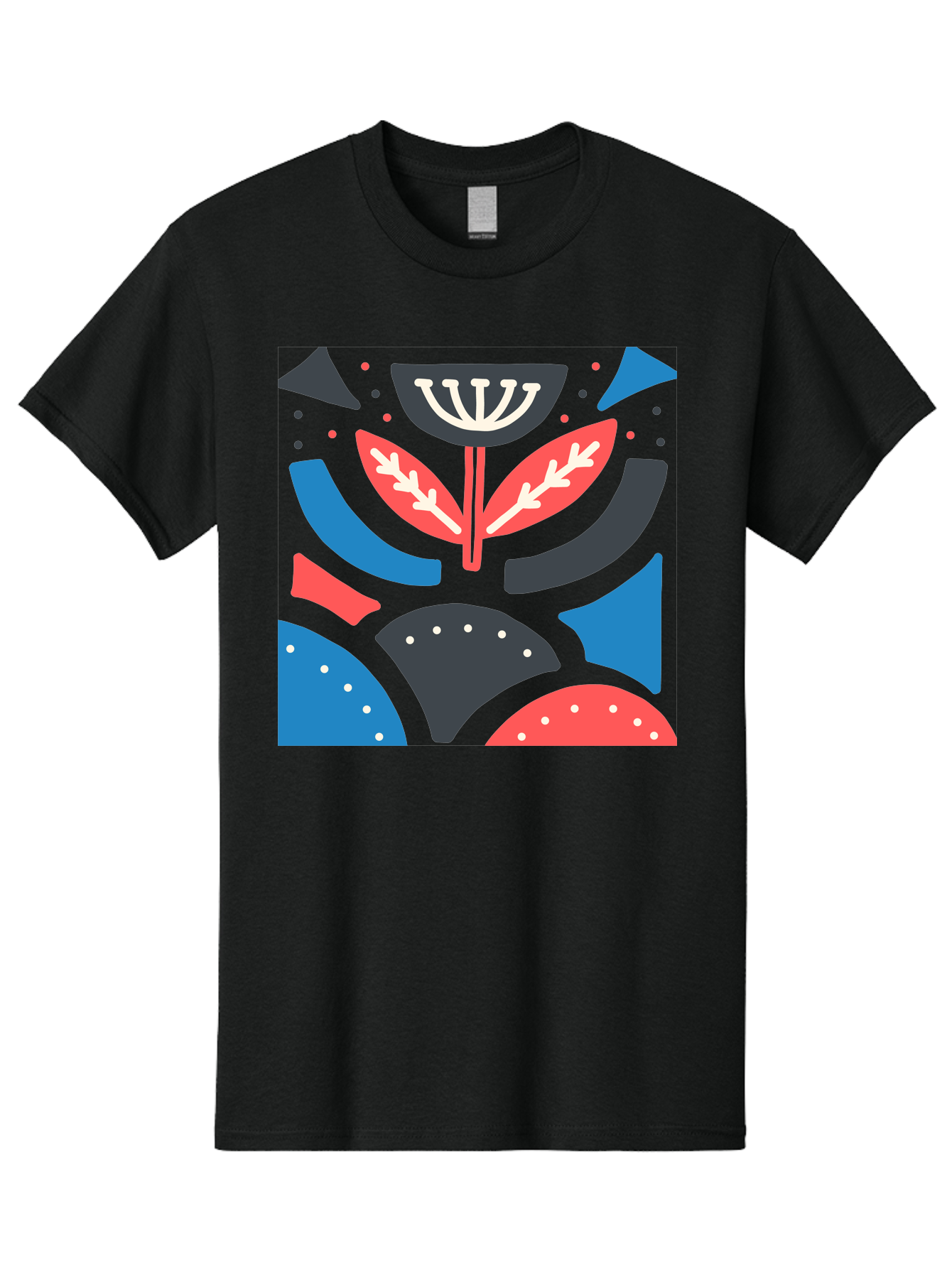 Menorah-Illustration Men'S Graphic Tee, 100% Cotton, Comfortable Casual Summer Wear, Machine Washable, Menorah Illustration, Abstract Floral Design, Hanukkah Symbol, Festive Atmosphere, Jewish Tradition, Holiday Celebration, Aab764