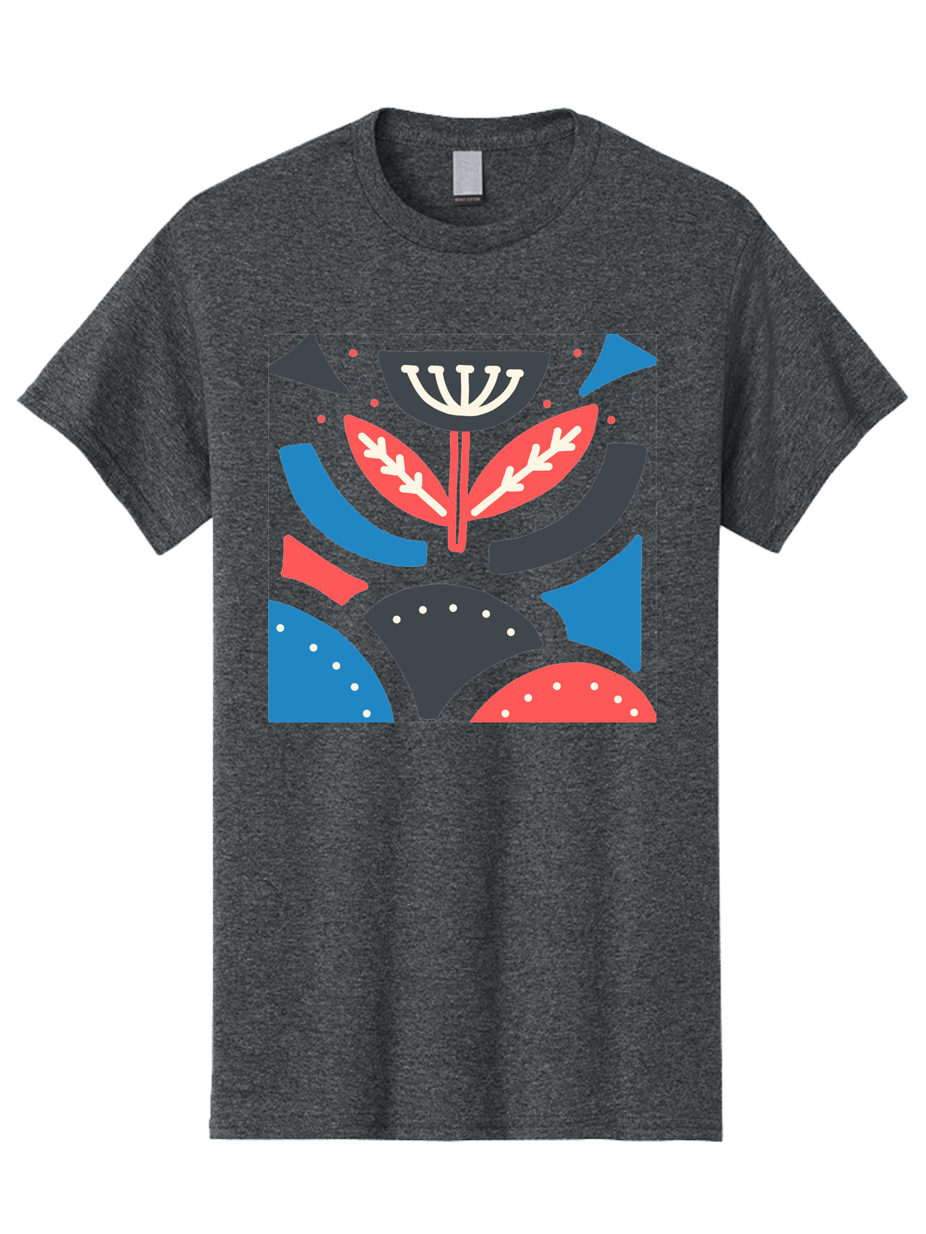 Menorah-Illustration Men'S Graphic Tee, 100% Cotton, Comfortable Casual Summer Wear, Machine Washable, Menorah Illustration, Abstract Floral Design, Hanukkah Symbol, Festive Atmosphere, Jewish Tradition, Holiday Celebration, Aab764
