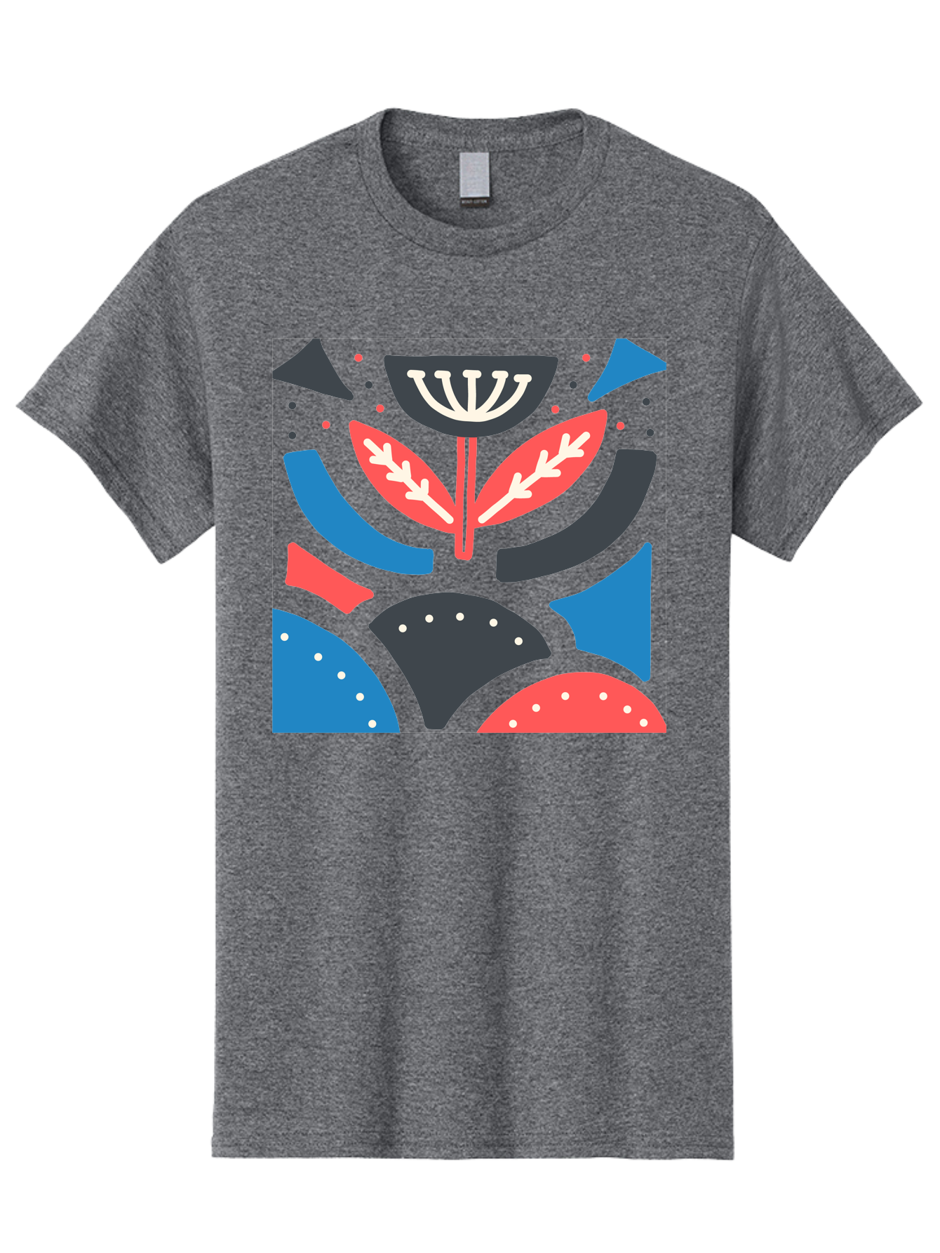 Menorah-Illustration Men'S Graphic Tee, 100% Cotton, Comfortable Casual Summer Wear, Machine Washable, Menorah Illustration, Abstract Floral Design, Hanukkah Symbol, Festive Atmosphere, Jewish Tradition, Holiday Celebration, Aab764
