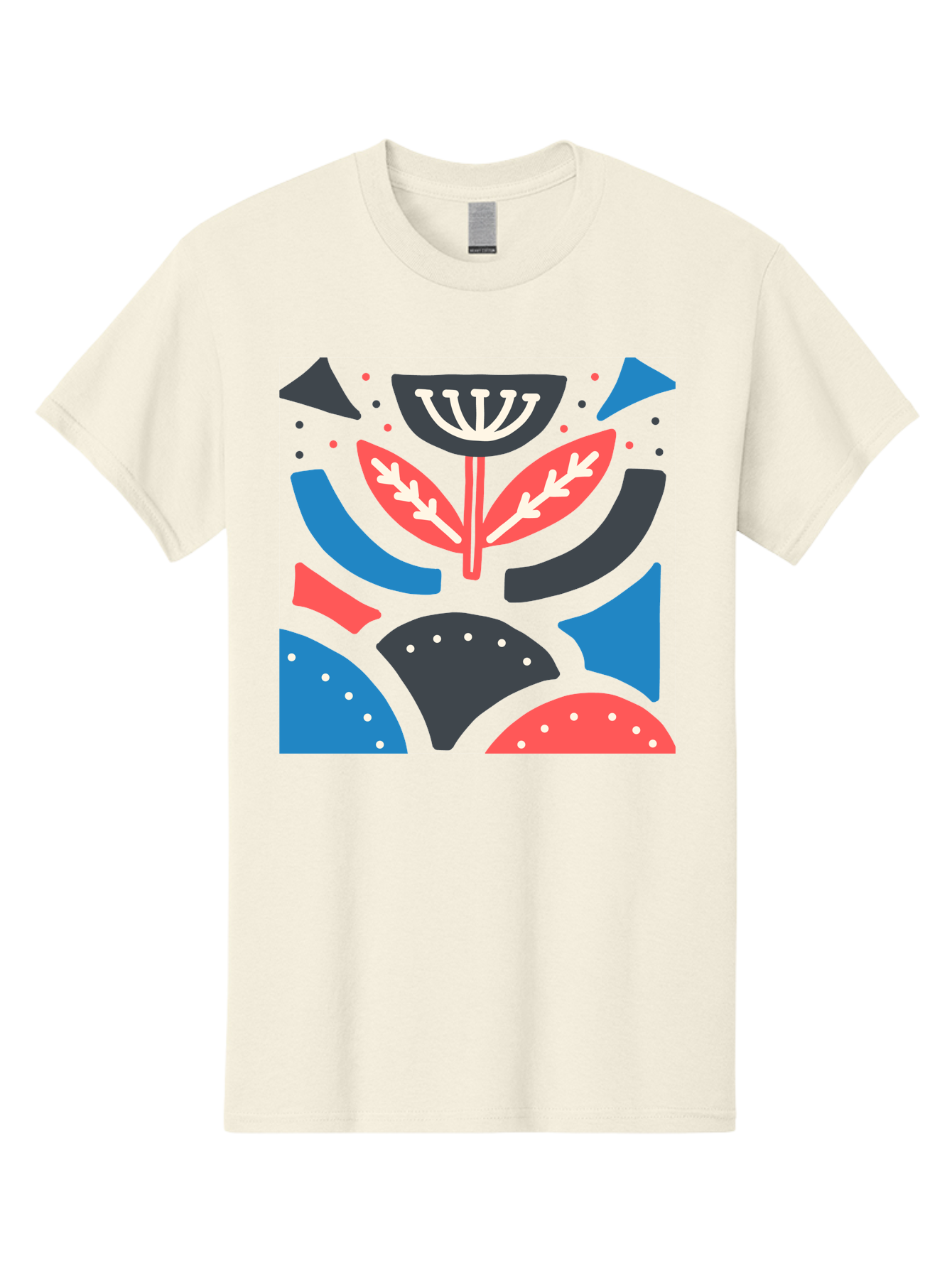 Menorah-Illustration Men'S Graphic Tee, 100% Cotton, Comfortable Casual Summer Wear, Machine Washable, Menorah Illustration, Abstract Floral Design, Hanukkah Symbol, Festive Atmosphere, Jewish Tradition, Holiday Celebration, Aab764