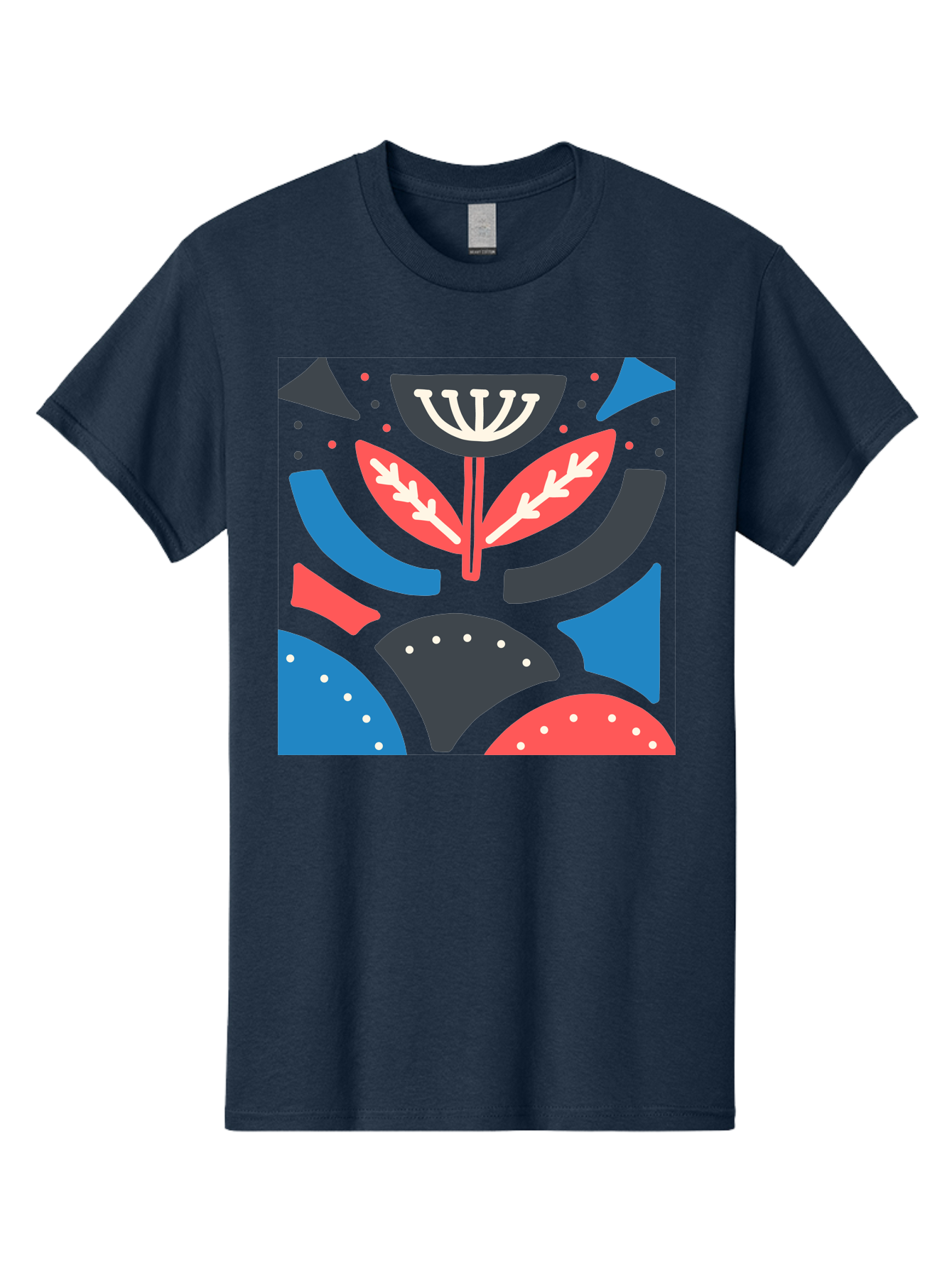 Menorah-Illustration Men'S Graphic Tee, 100% Cotton, Comfortable Casual Summer Wear, Machine Washable, Menorah Illustration, Abstract Floral Design, Hanukkah Symbol, Festive Atmosphere, Jewish Tradition, Holiday Celebration, Aab764