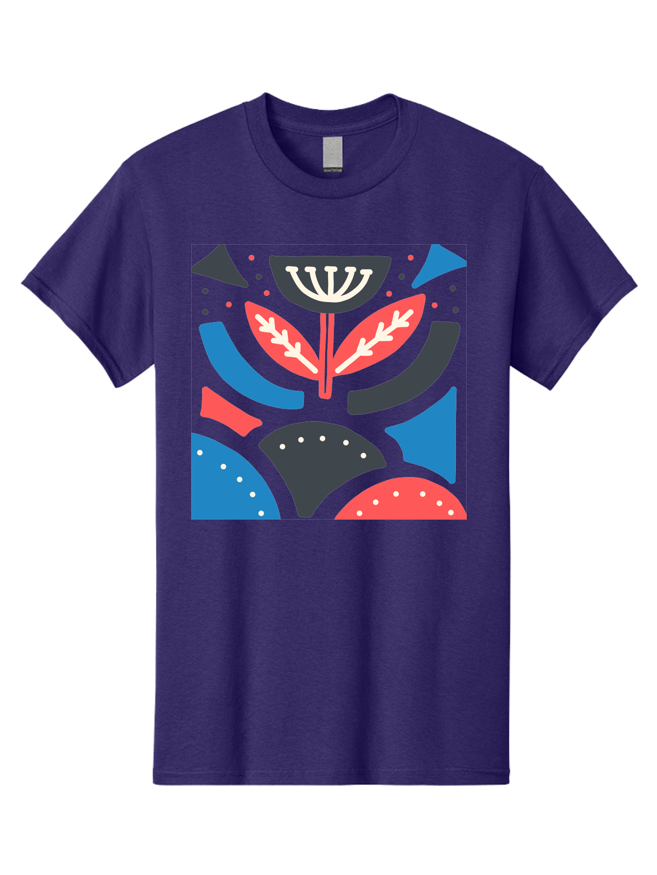 Menorah-Illustration Men'S Graphic Tee, 100% Cotton, Comfortable Casual Summer Wear, Machine Washable, Menorah Illustration, Abstract Floral Design, Hanukkah Symbol, Festive Atmosphere, Jewish Tradition, Holiday Celebration, Aab764