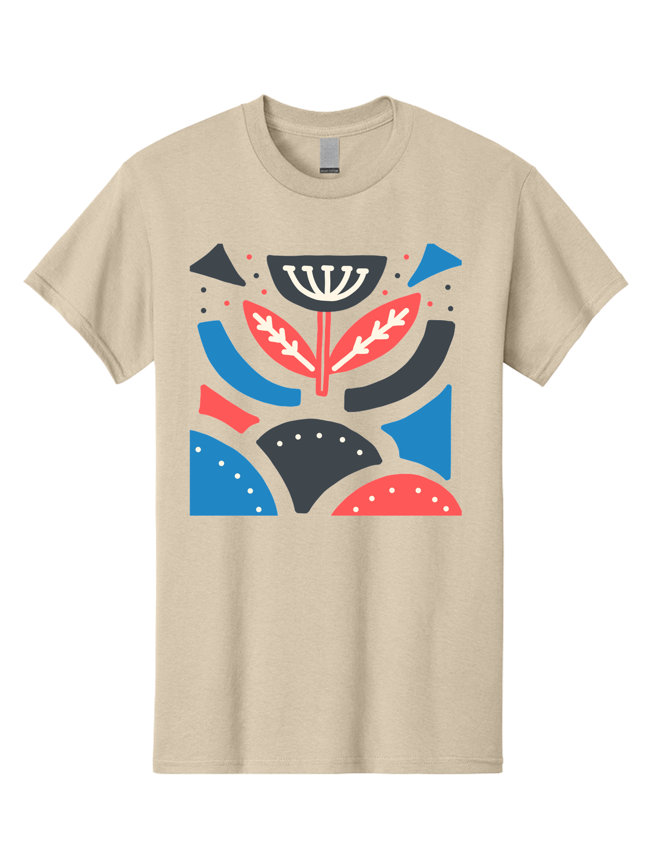 Menorah-Illustration Men'S Graphic Tee, 100% Cotton, Comfortable Casual Summer Wear, Machine Washable, Menorah Illustration, Abstract Floral Design, Hanukkah Symbol, Festive Atmosphere, Jewish Tradition, Holiday Celebration, Aab764